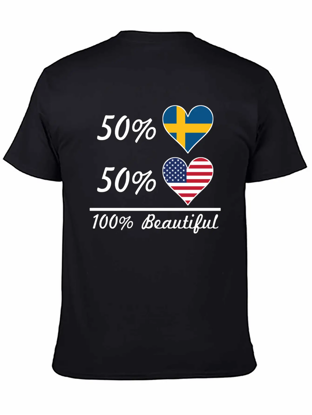 50% Swedish 50% American 100% Beautiful Breathable Soft Cotton T-Shirt – Timeless Casual Look