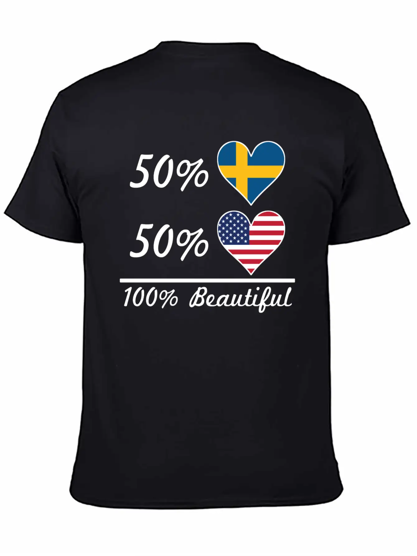 50% Swedish 50% American 100% Beautiful Breathable Soft Cotton T-Shirt – Timeless Casual Look