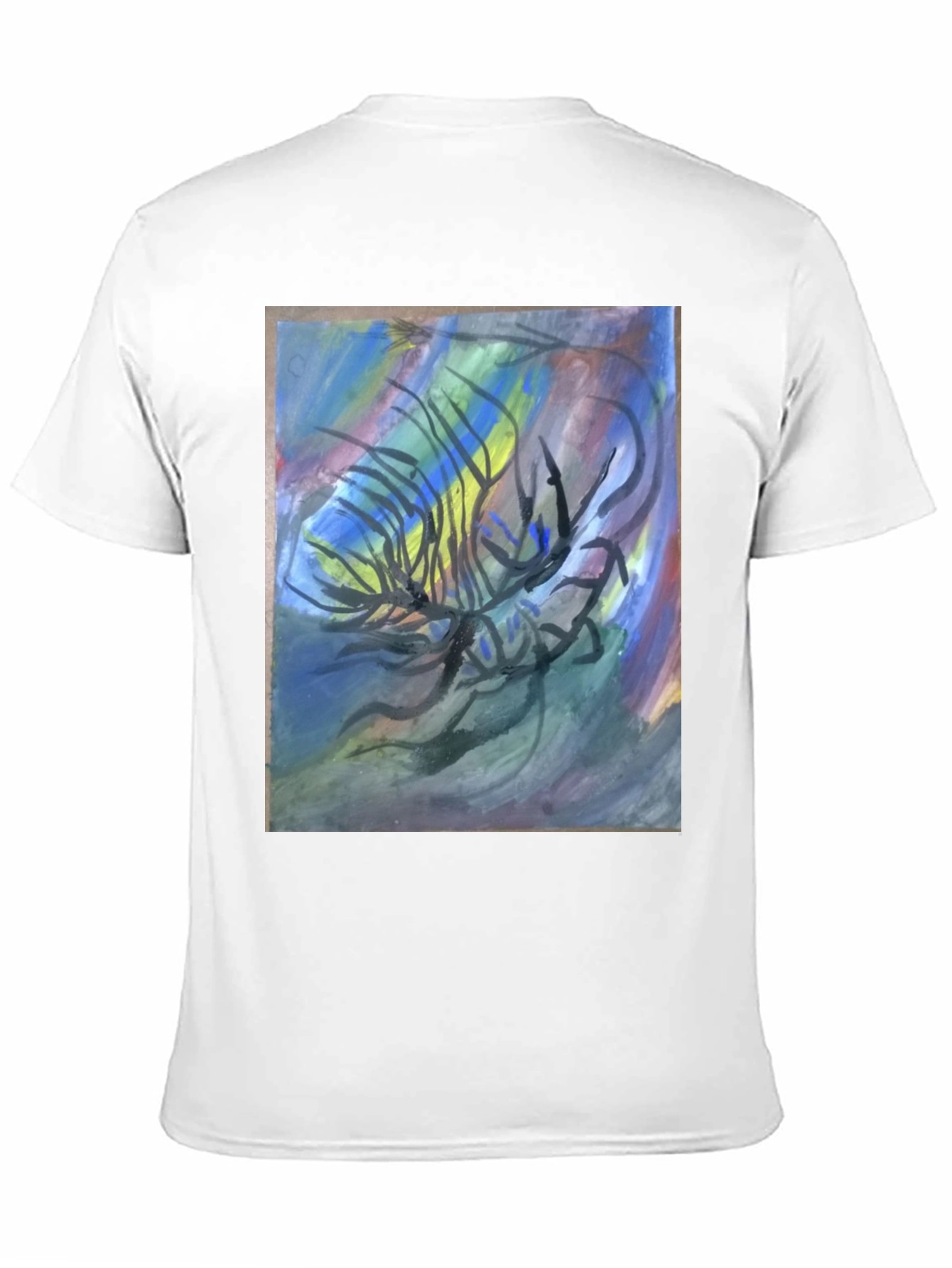 Abstract Art Graphic Tee - Black