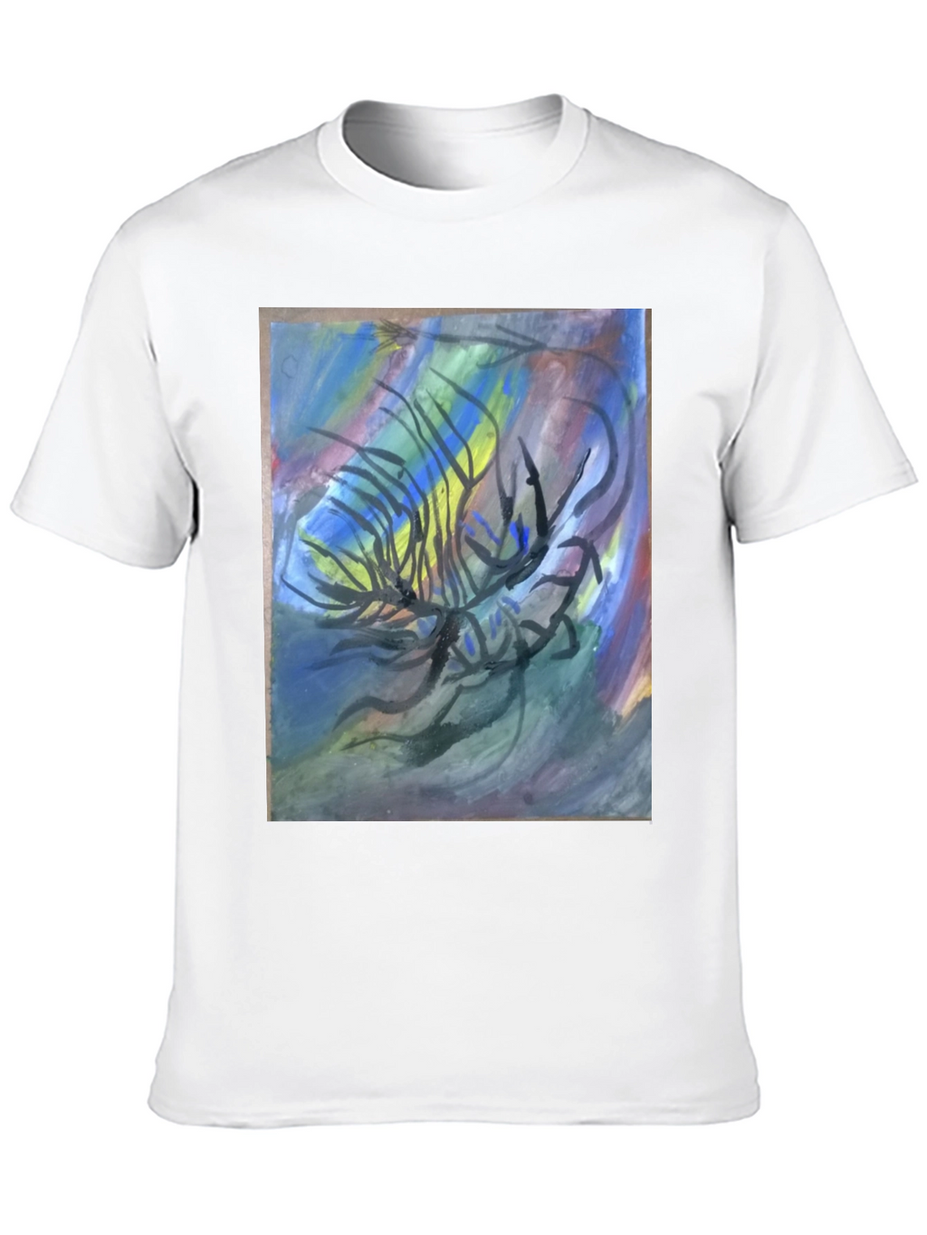 Abstract Art Graphic Tee - Black