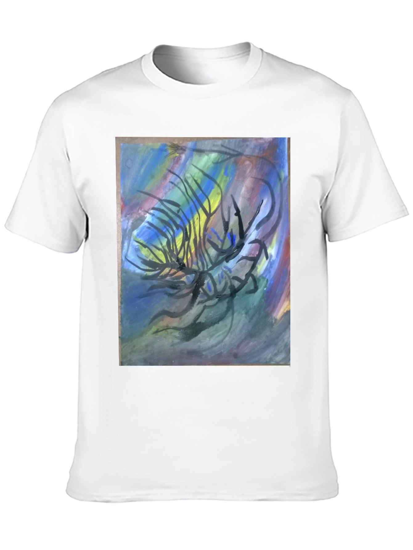 Abstract Art Graphic Tee - Black