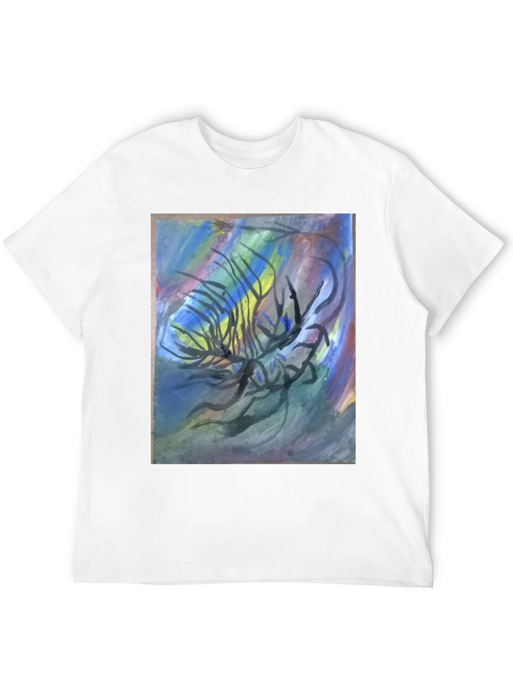 Abstract Art Graphic Tee - Black