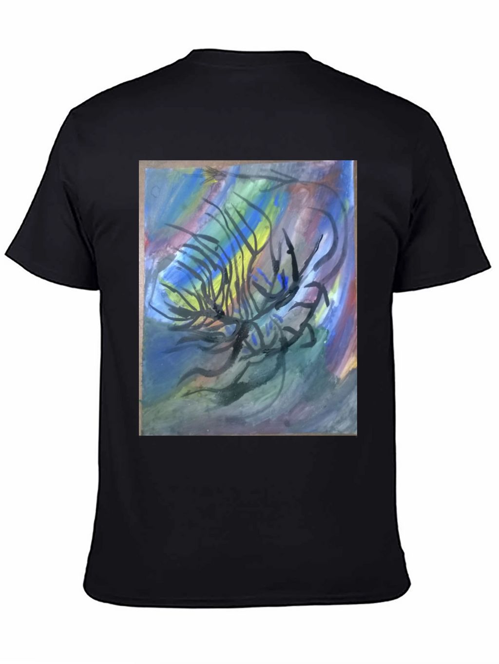Abstract Art Graphic Tee - Black