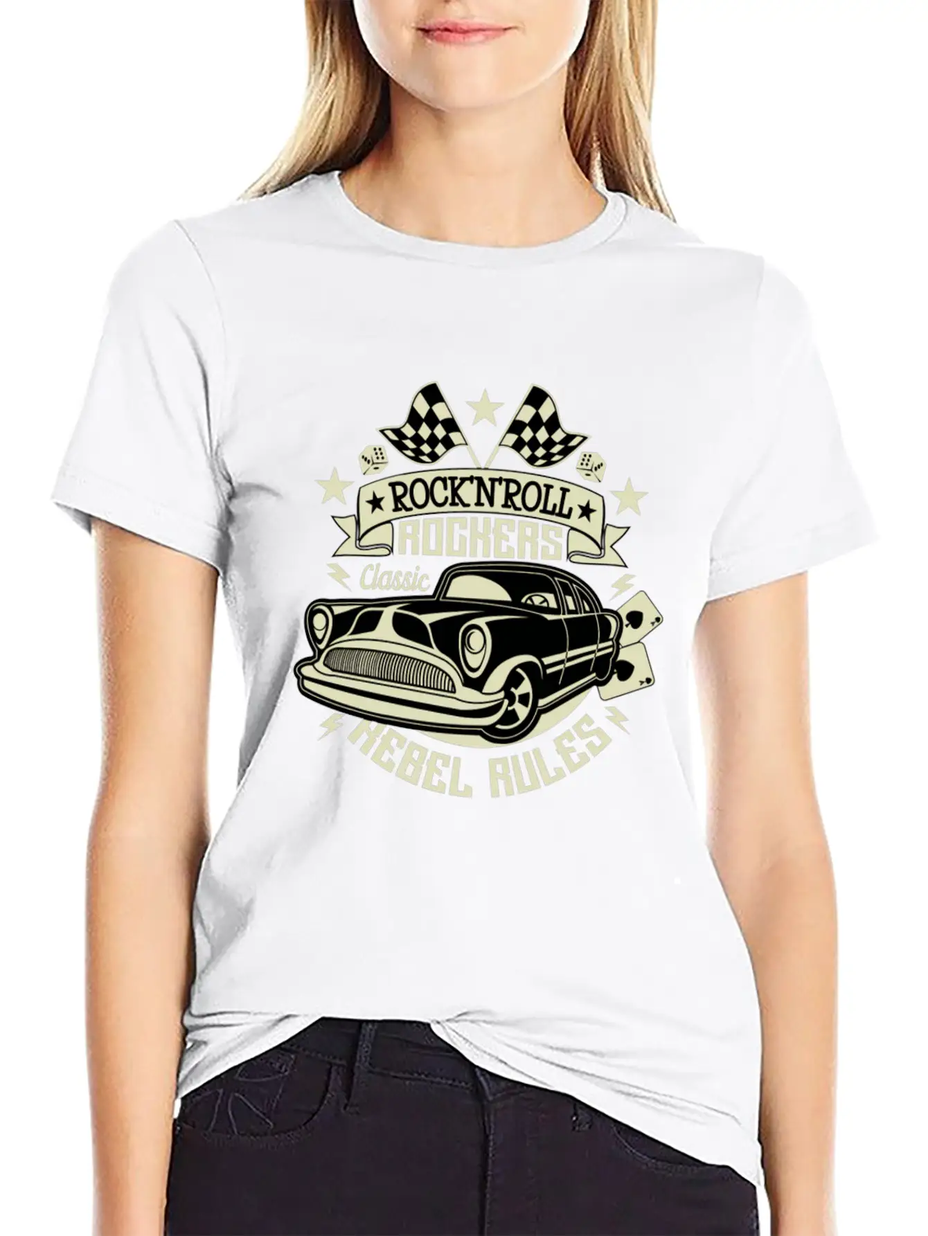 50s Rockabilly Vintage 1950s Clothing For Women Essential Cotton Tee For Daily Outfits – Unisex Style