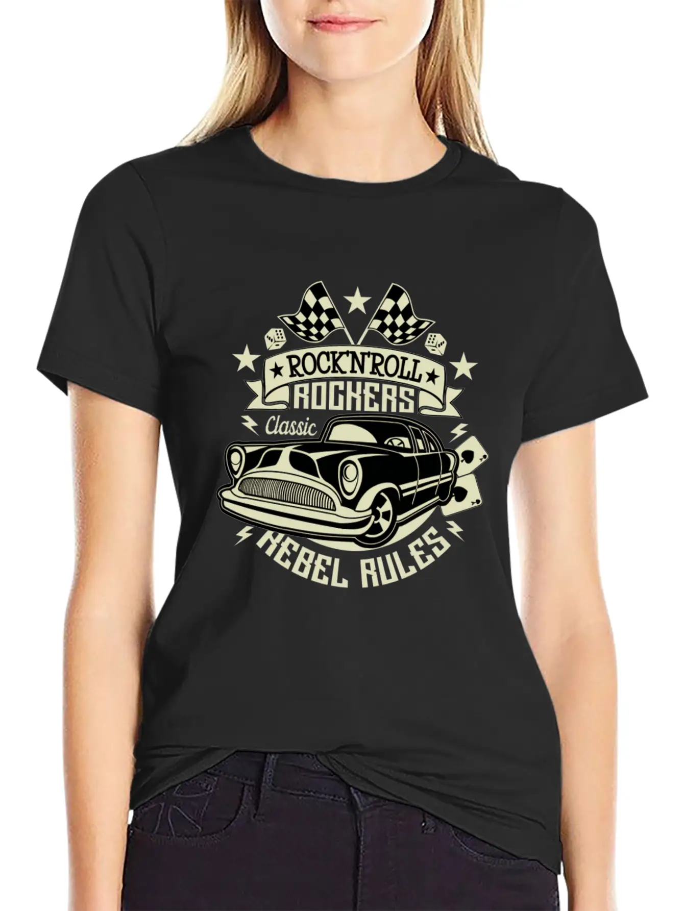 50s Rockabilly Vintage 1950s Clothing For Women Essential Cotton Tee For Daily Outfits – Unisex Style