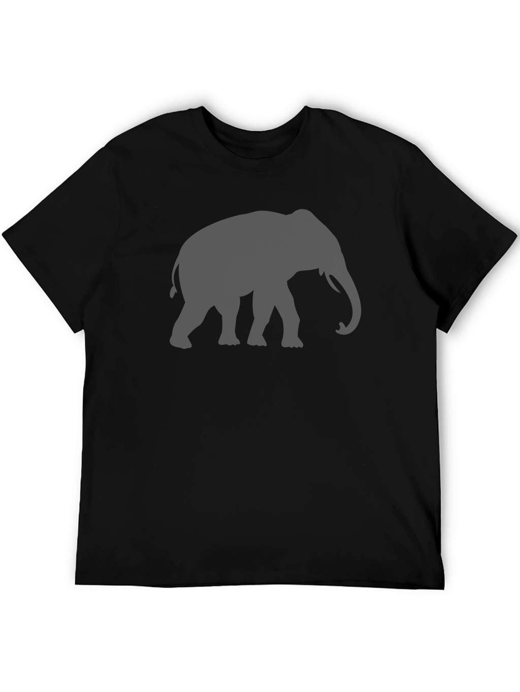 Elephant Silhouette Graphic T-Shirt - Black