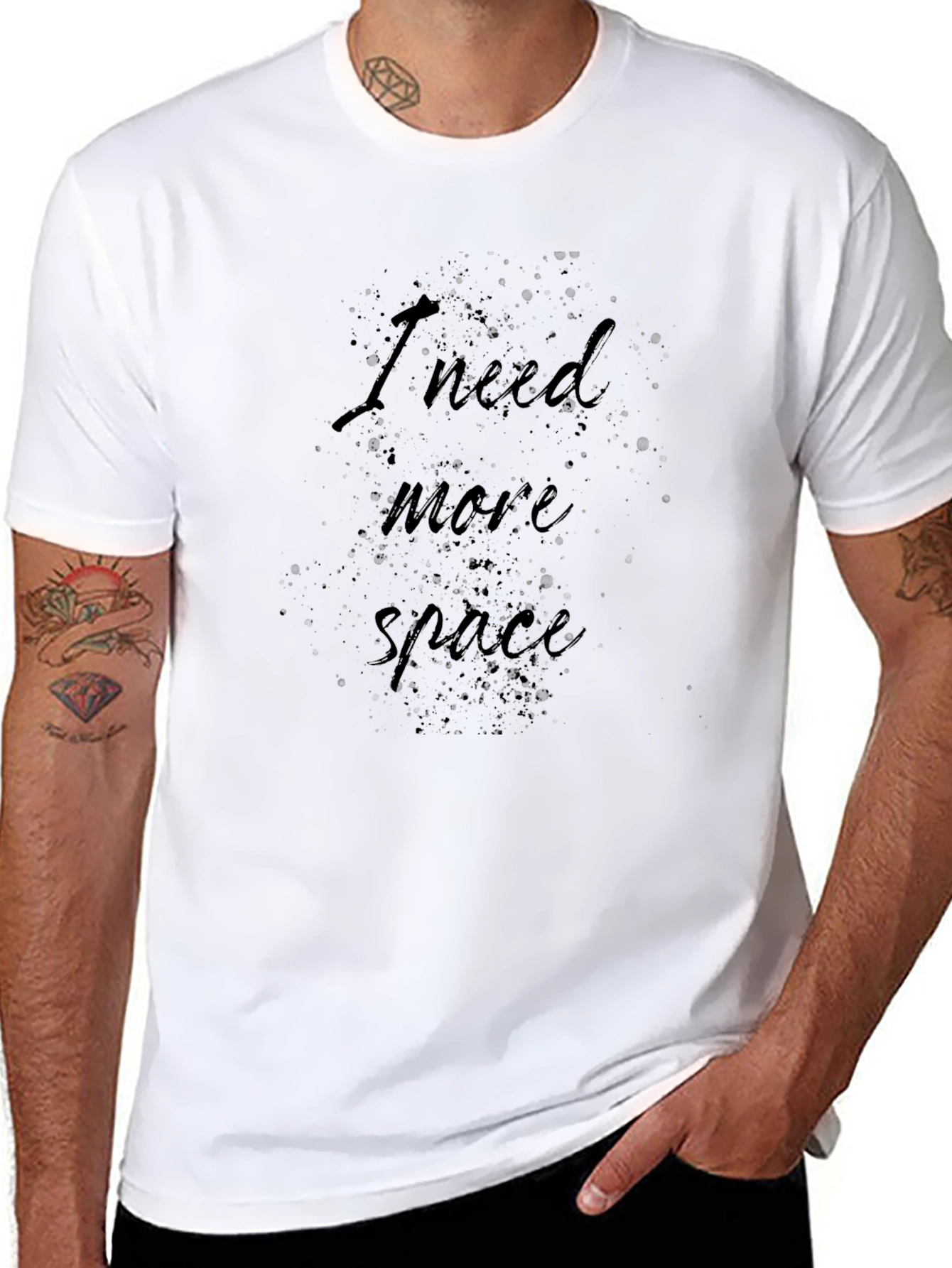 I Need More Space Black T-Shirt Funny Slogan Tee