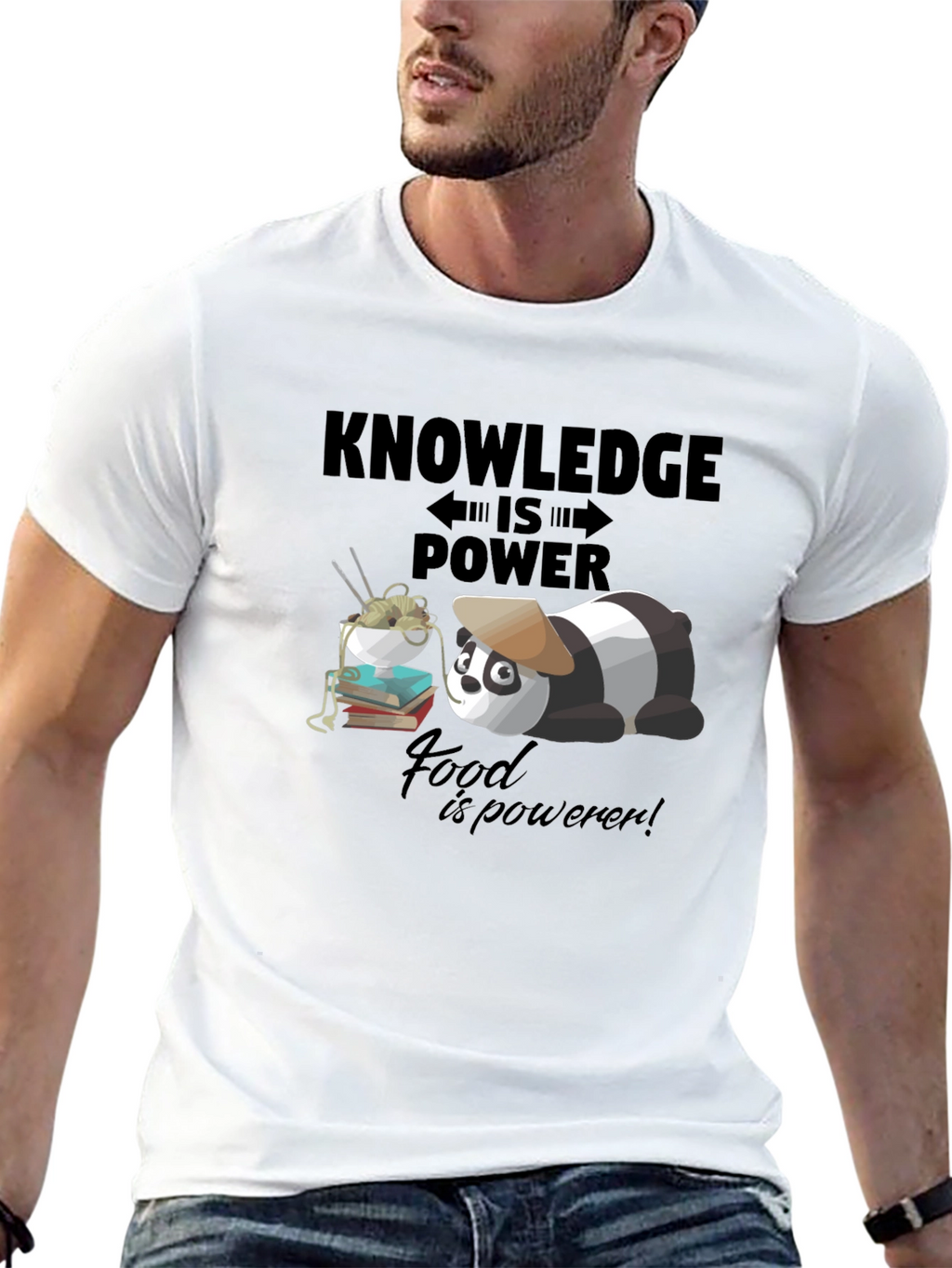 Knowledge is Power Panda T-Shirt
