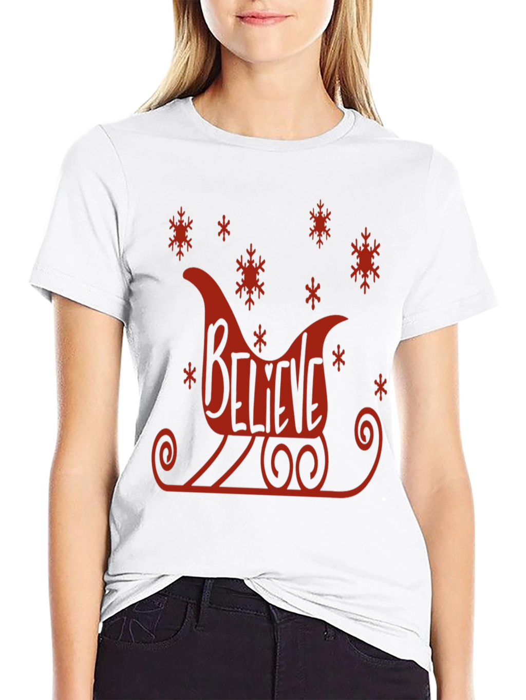 Believe Sleigh Graphic Tee - Holiday Cheer T-Shirt