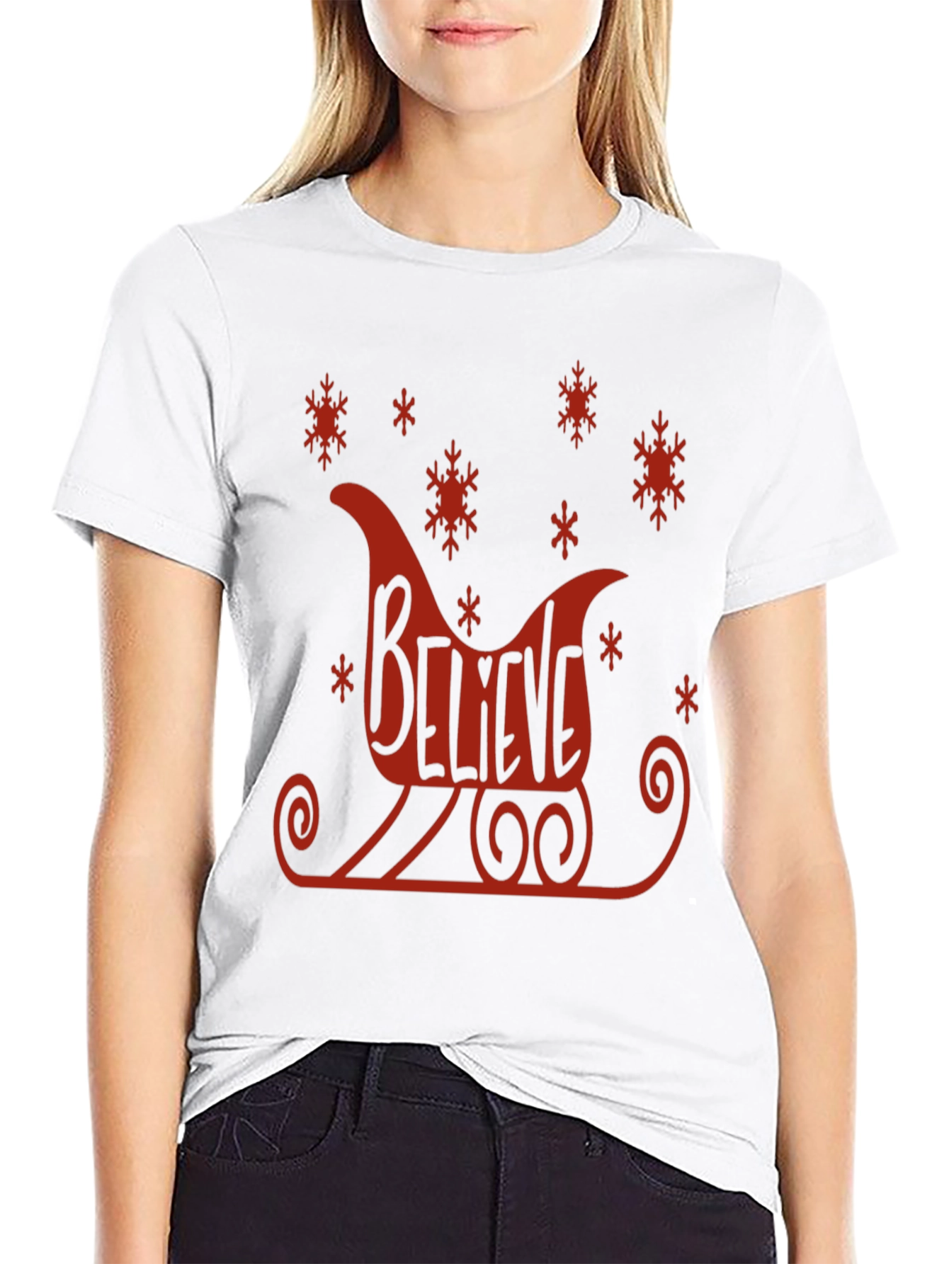 Believe Sleigh Graphic Tee - Holiday Cheer T-Shirt