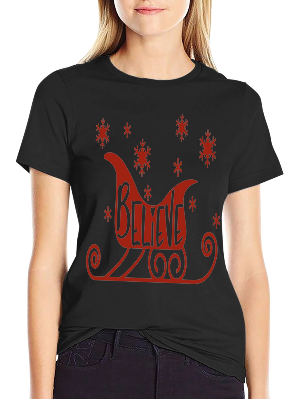 Believe Sleigh Graphic Tee - Holiday Cheer T-Shirt