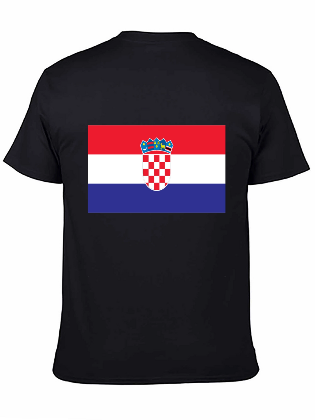 Croatia Flag Graphic T-Shirt - Black