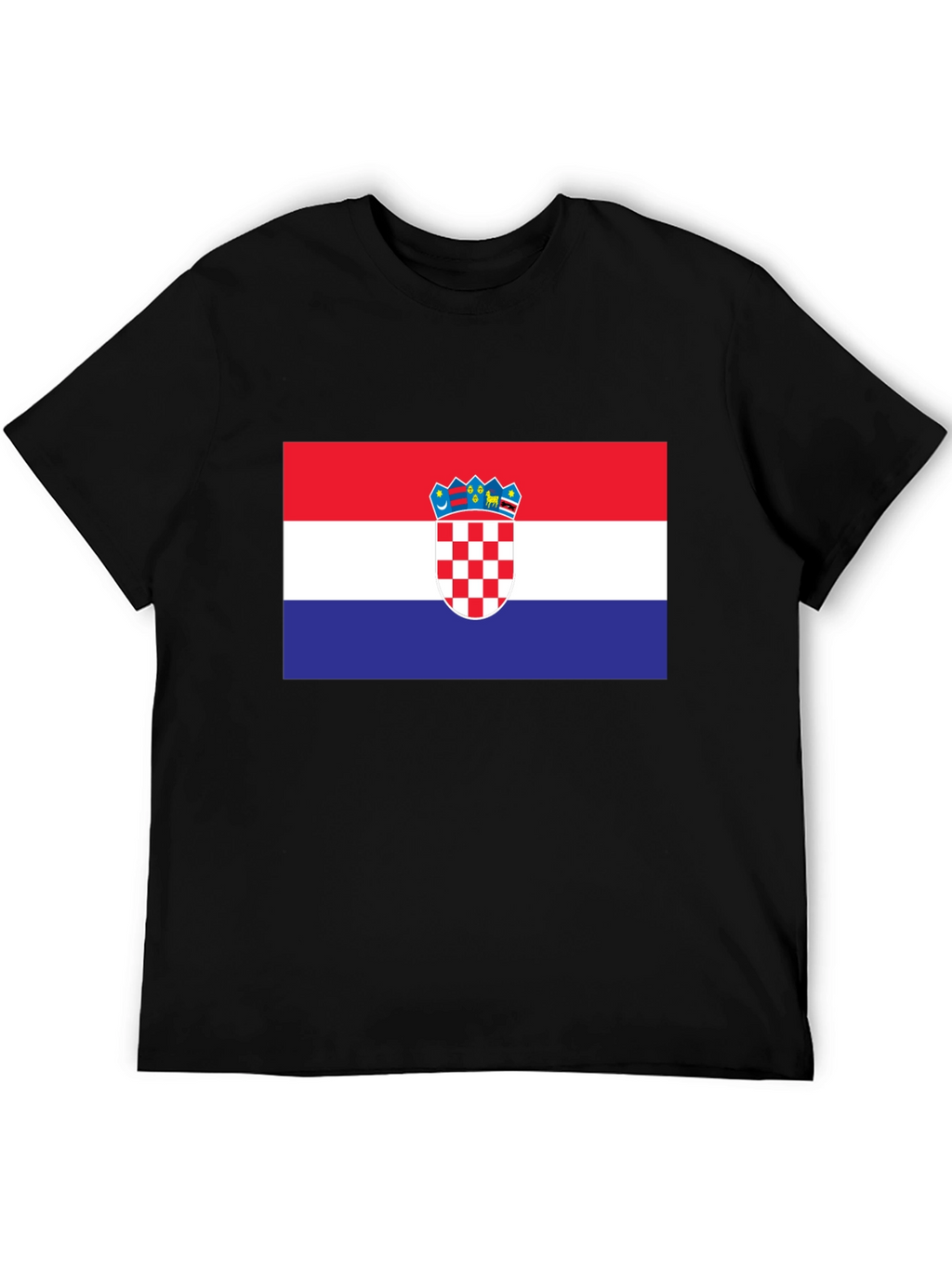 Croatia Flag Graphic T-Shirt - Black