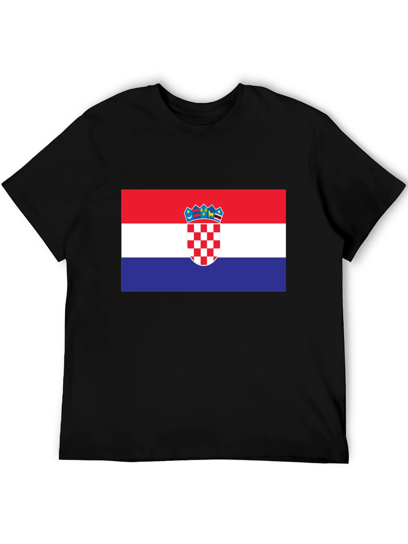 Croatia Flag Graphic T-Shirt - Black