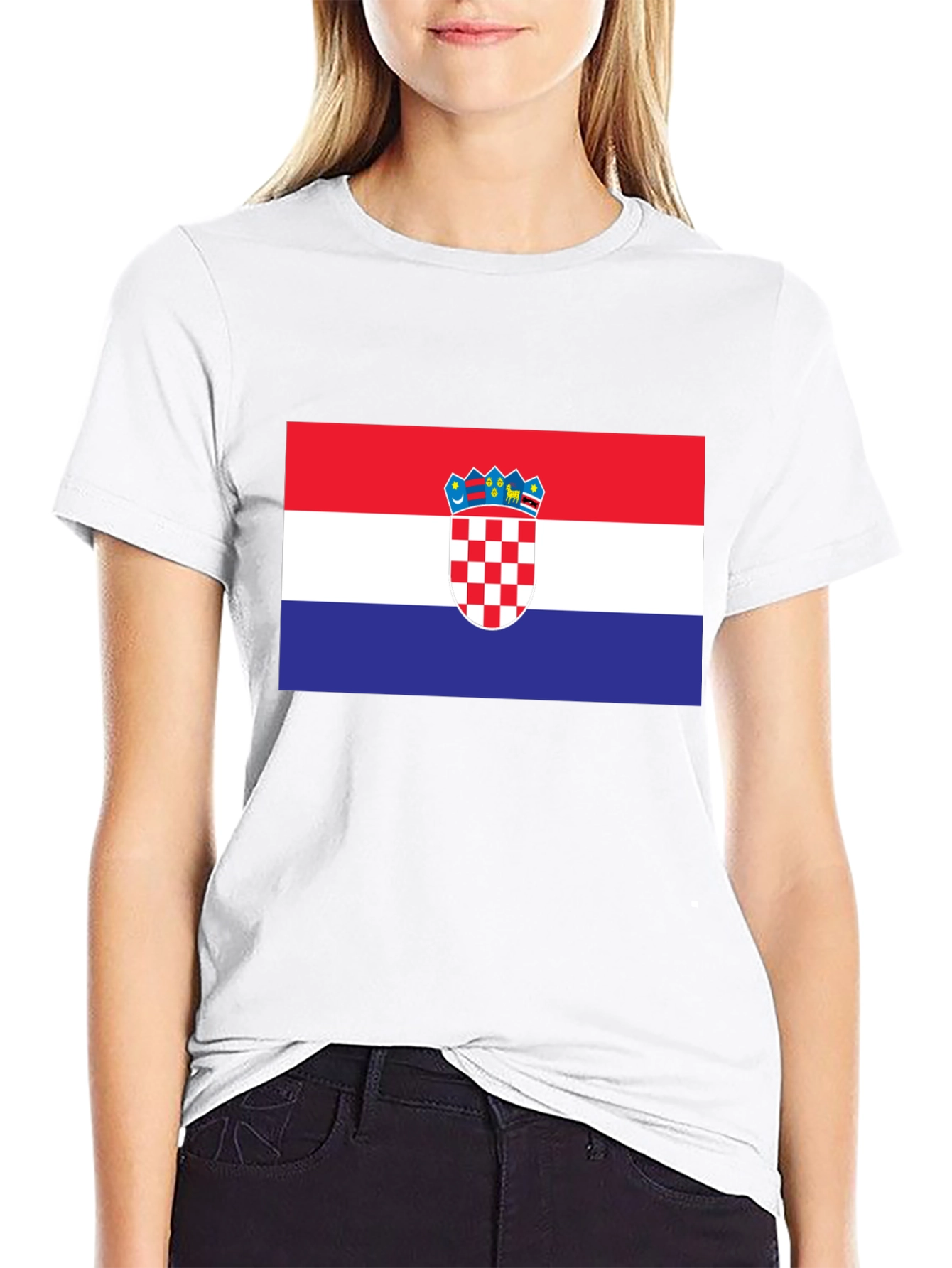 Croatia Flag Graphic T-Shirt - Black