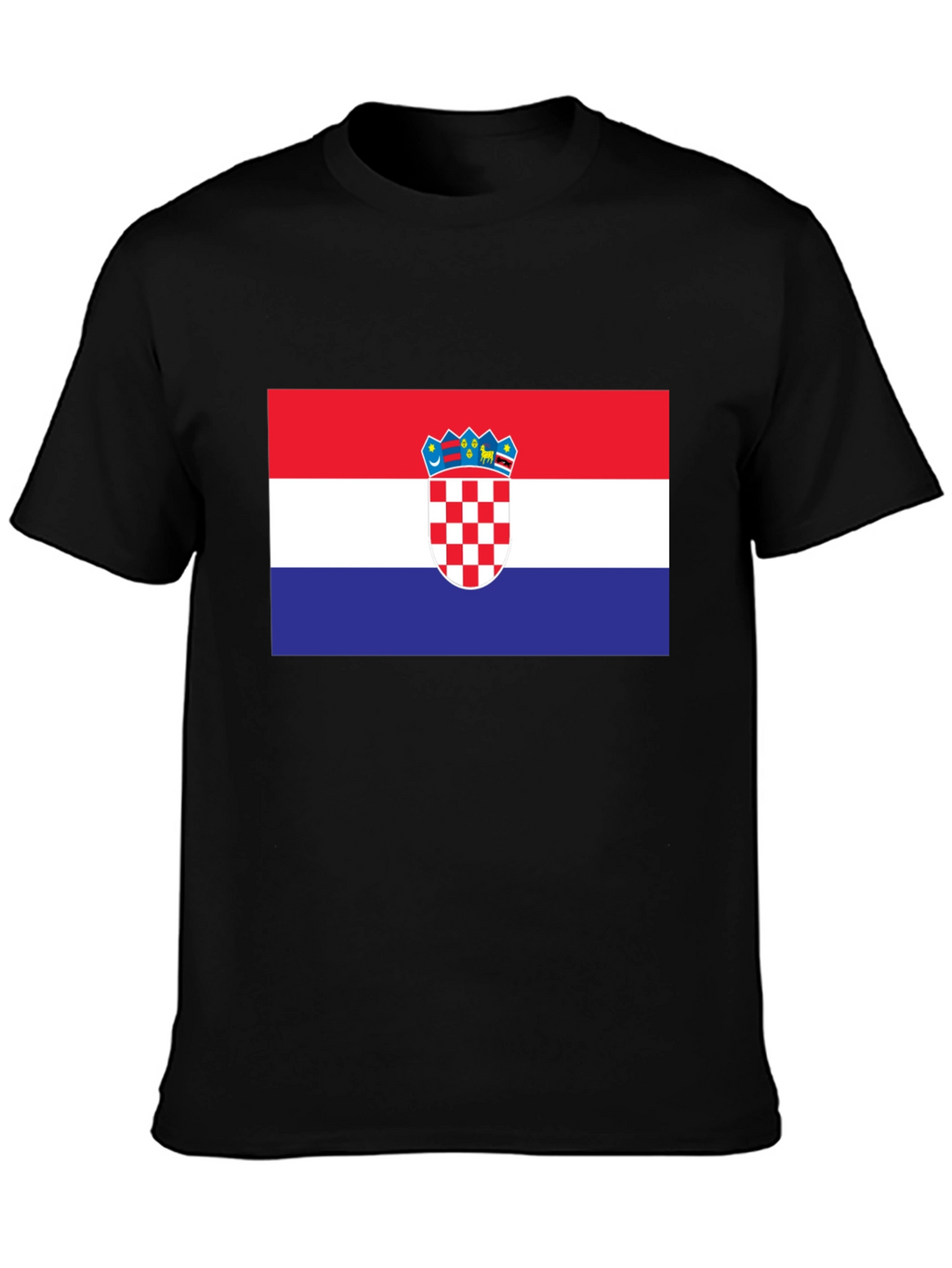 Croatia Flag Graphic T-Shirt - Black