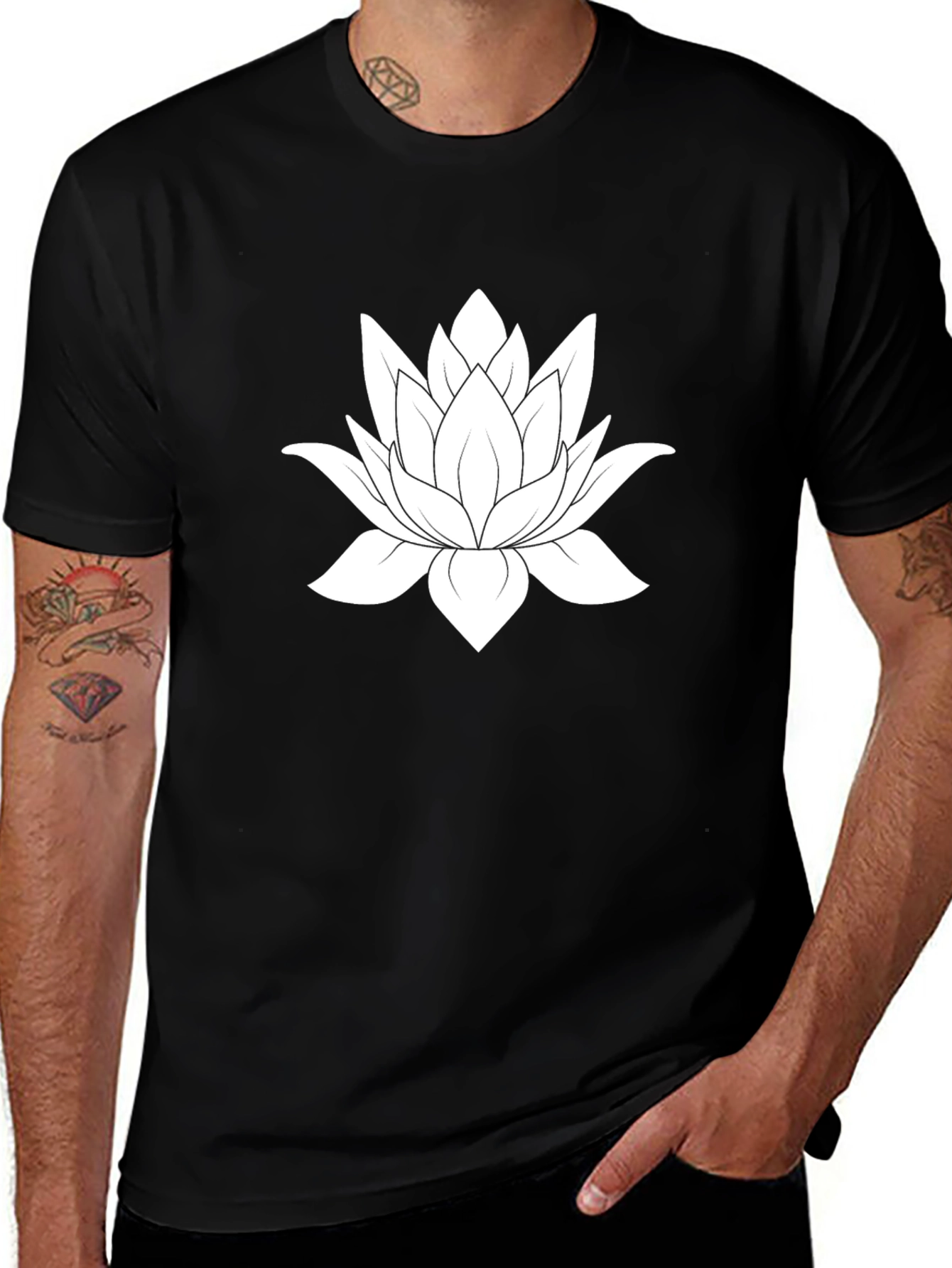 Lotus Flower Graphic Tee - Soft Cotton Blend