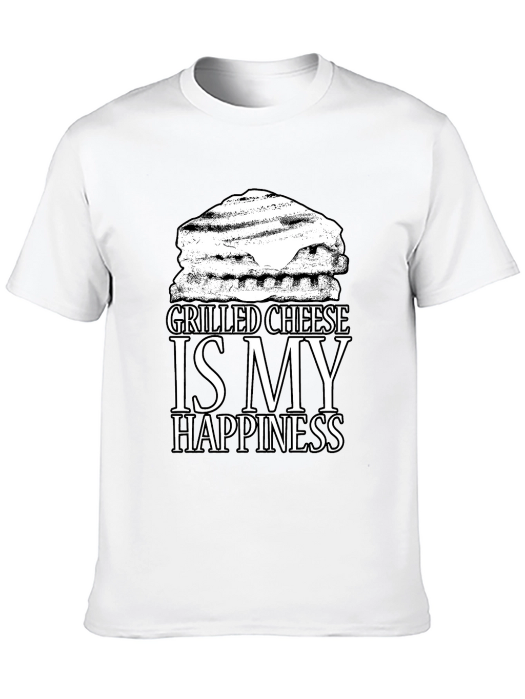 Grilled Cheese Happiness Black T-Shirt