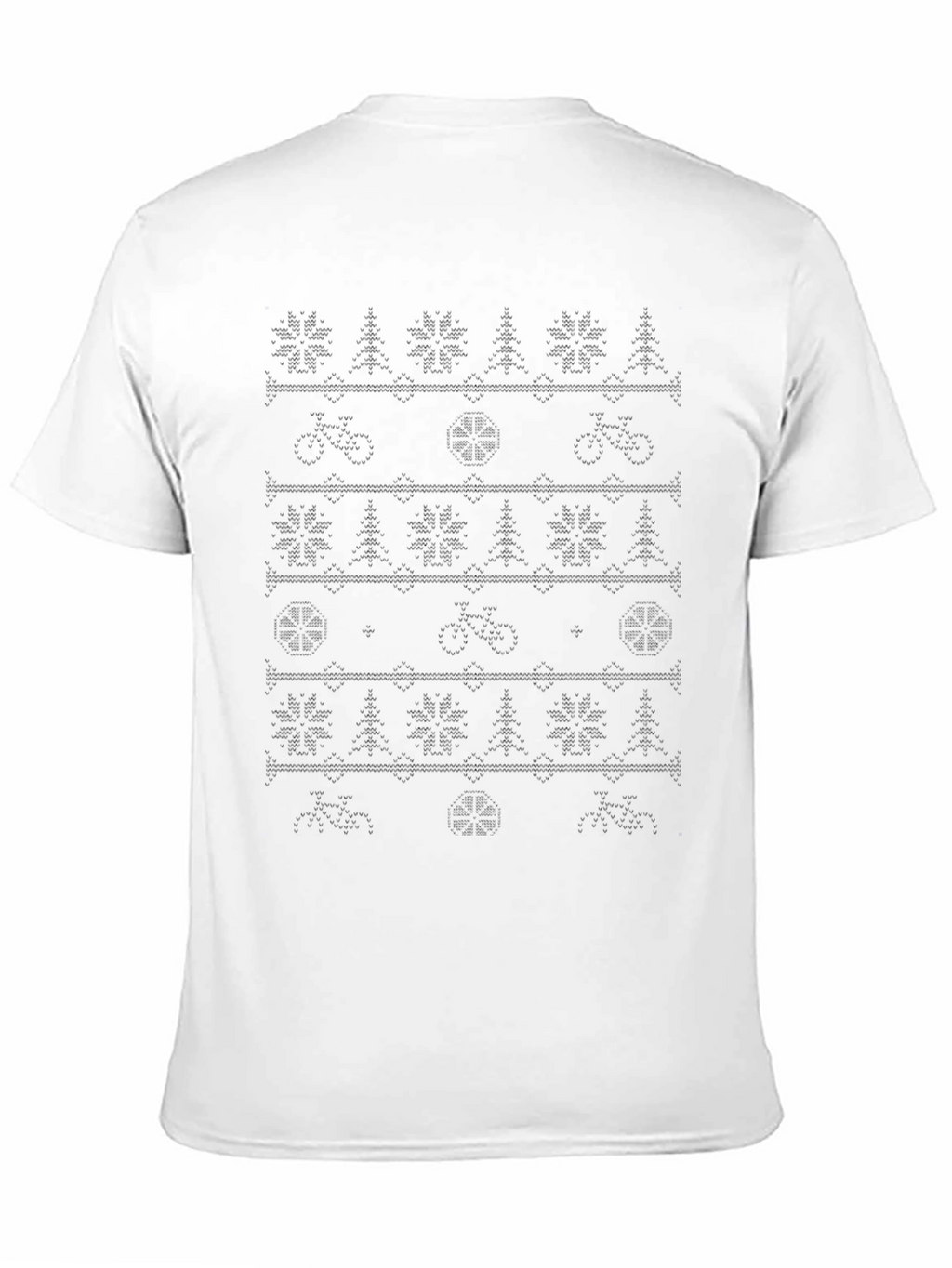 Novelty Bicycle Christmas Pattern Crew Neck T-Shirt