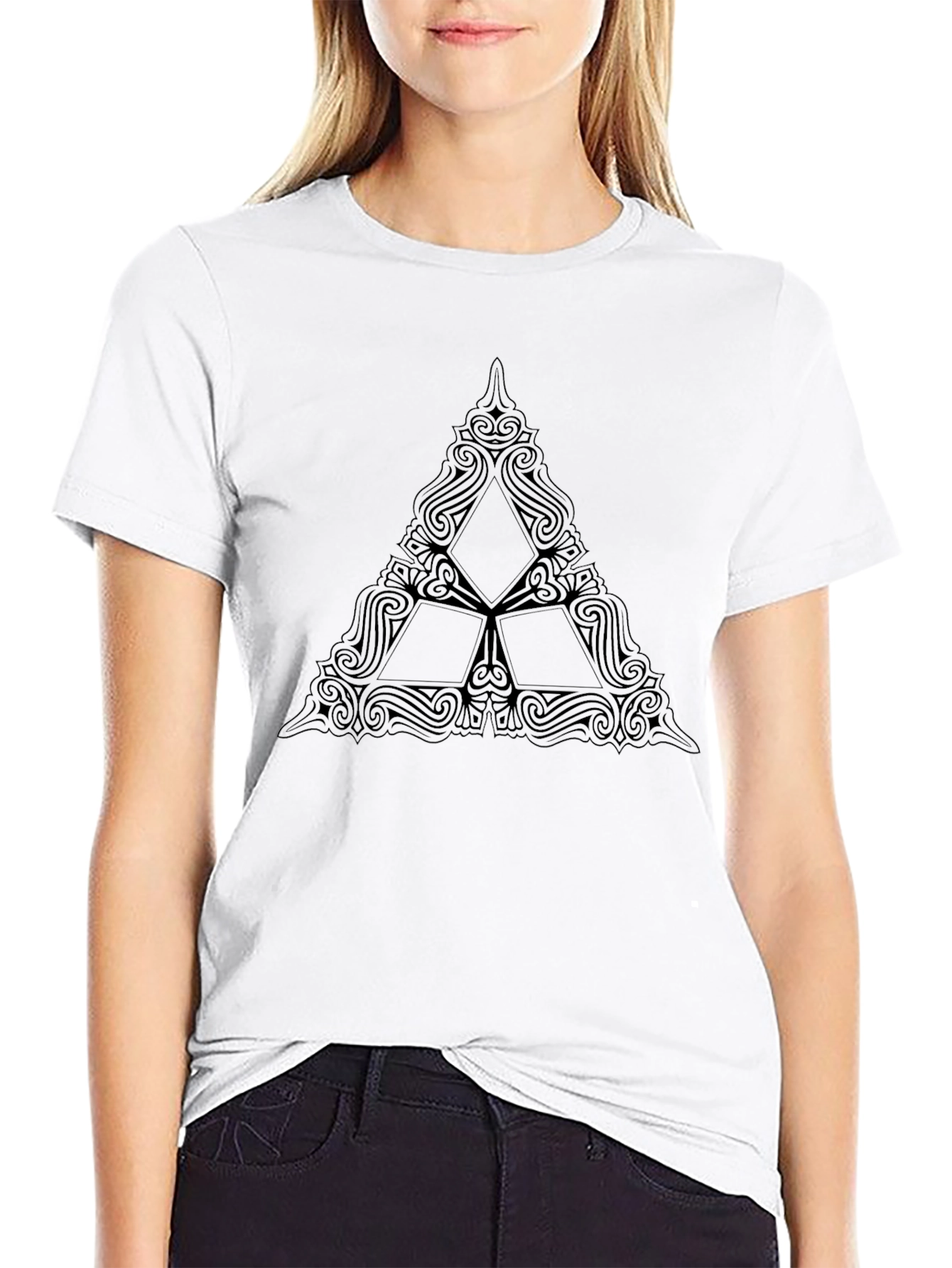 Black Triforce Emblem Tee - Stylish Graphic Print Shirt