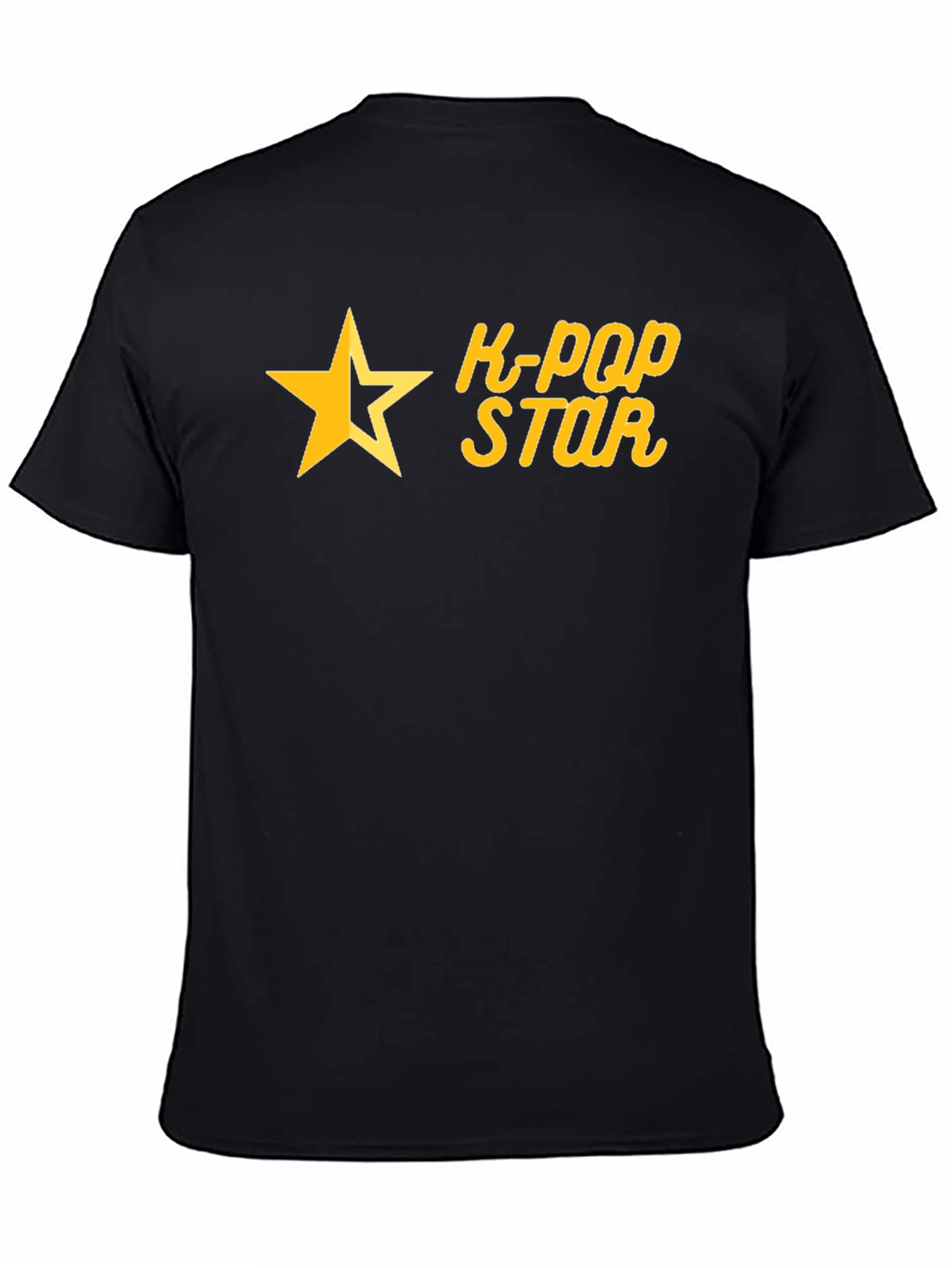 K-Pop Star Graphic Tee - Black Cotton