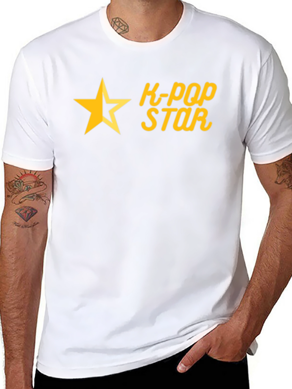 K-Pop Star Graphic Tee - Black Cotton