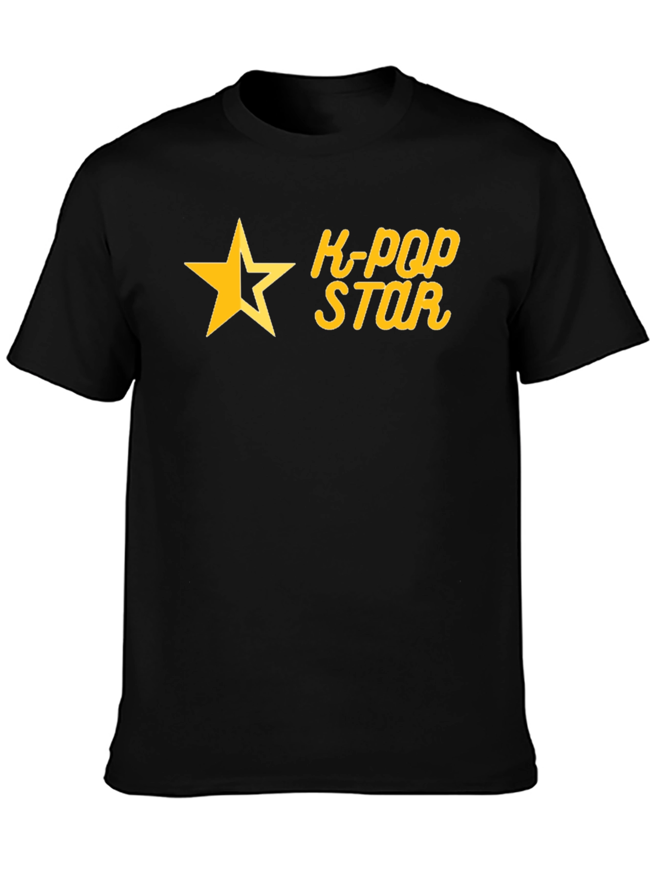 K-Pop Star Graphic Tee - Black Cotton