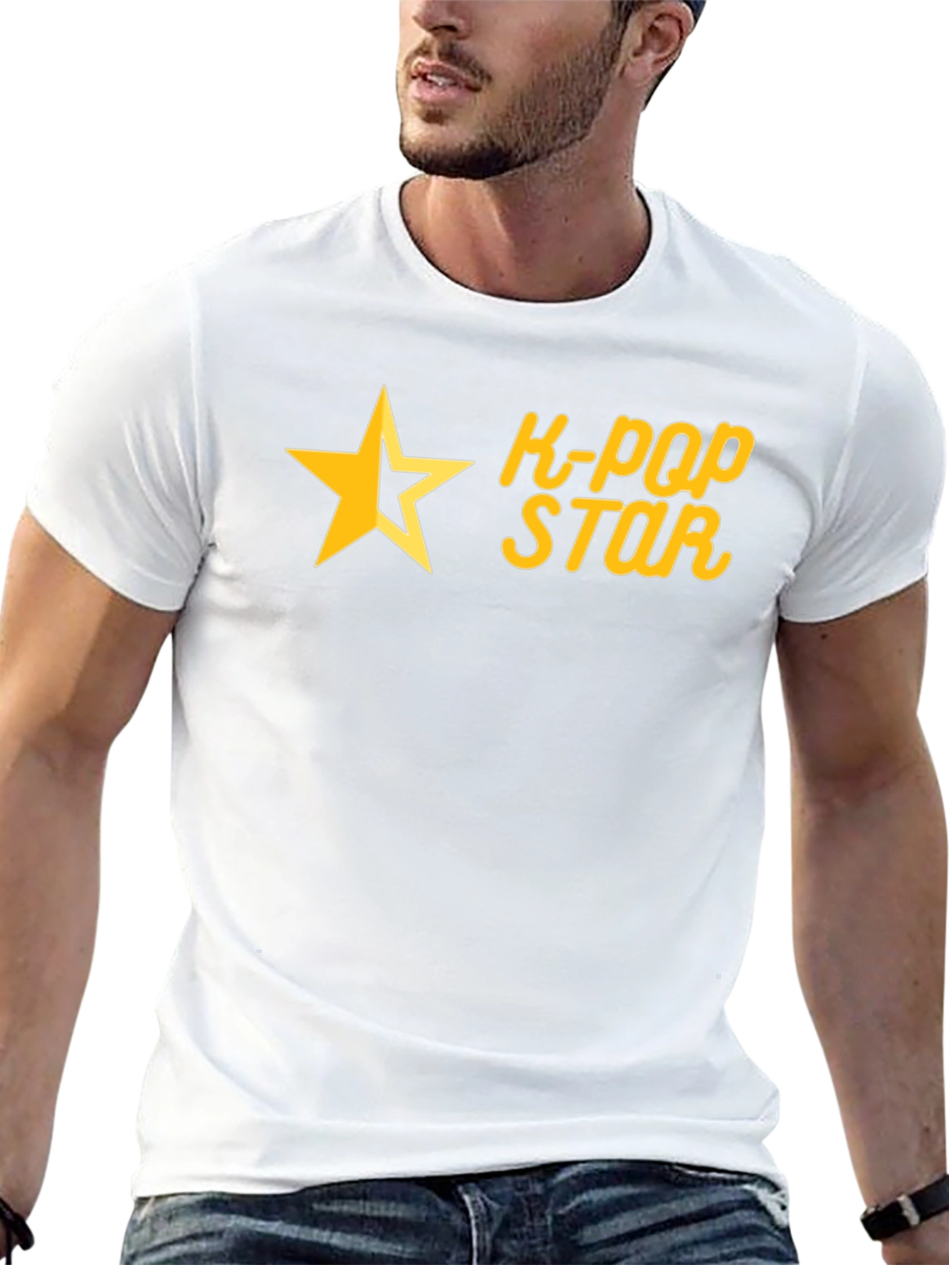 K-Pop Star Graphic Tee - Black Cotton