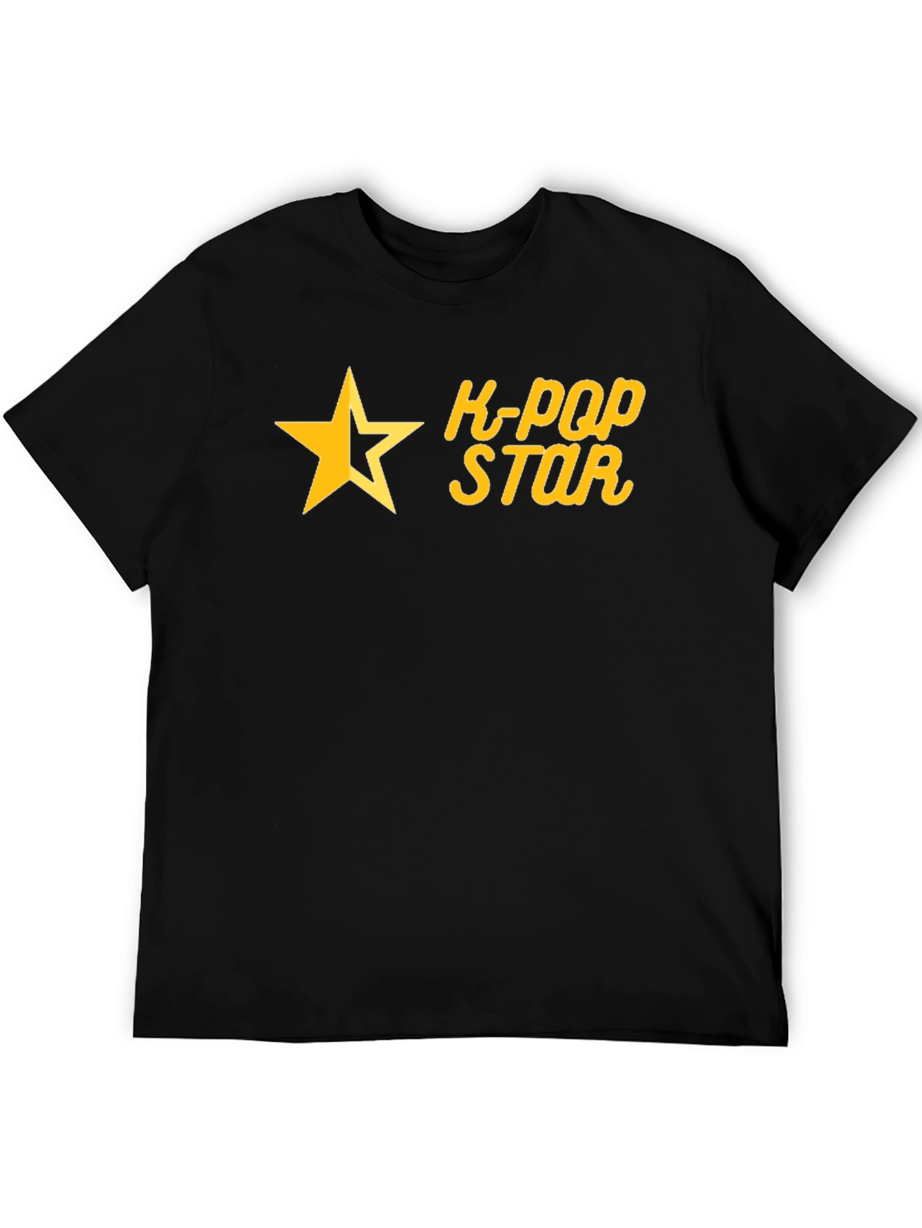 K-Pop Star Graphic Tee - Black Cotton
