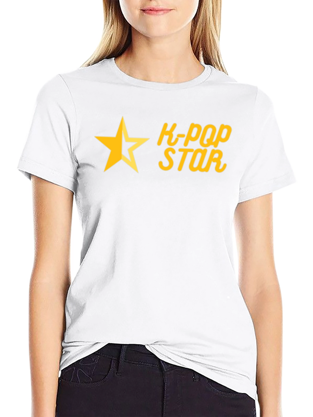 K-Pop Star Graphic Tee - Black Cotton