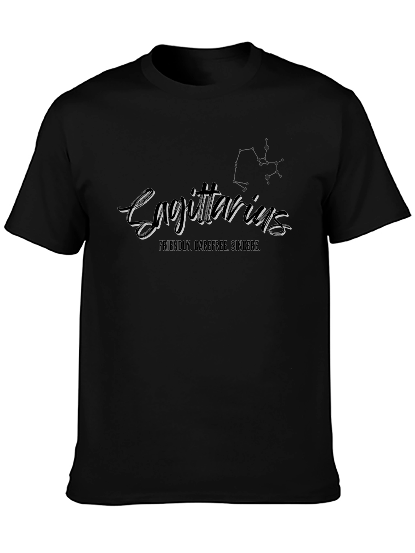 Sagittarius Zodiac Black T-Shirt for Men