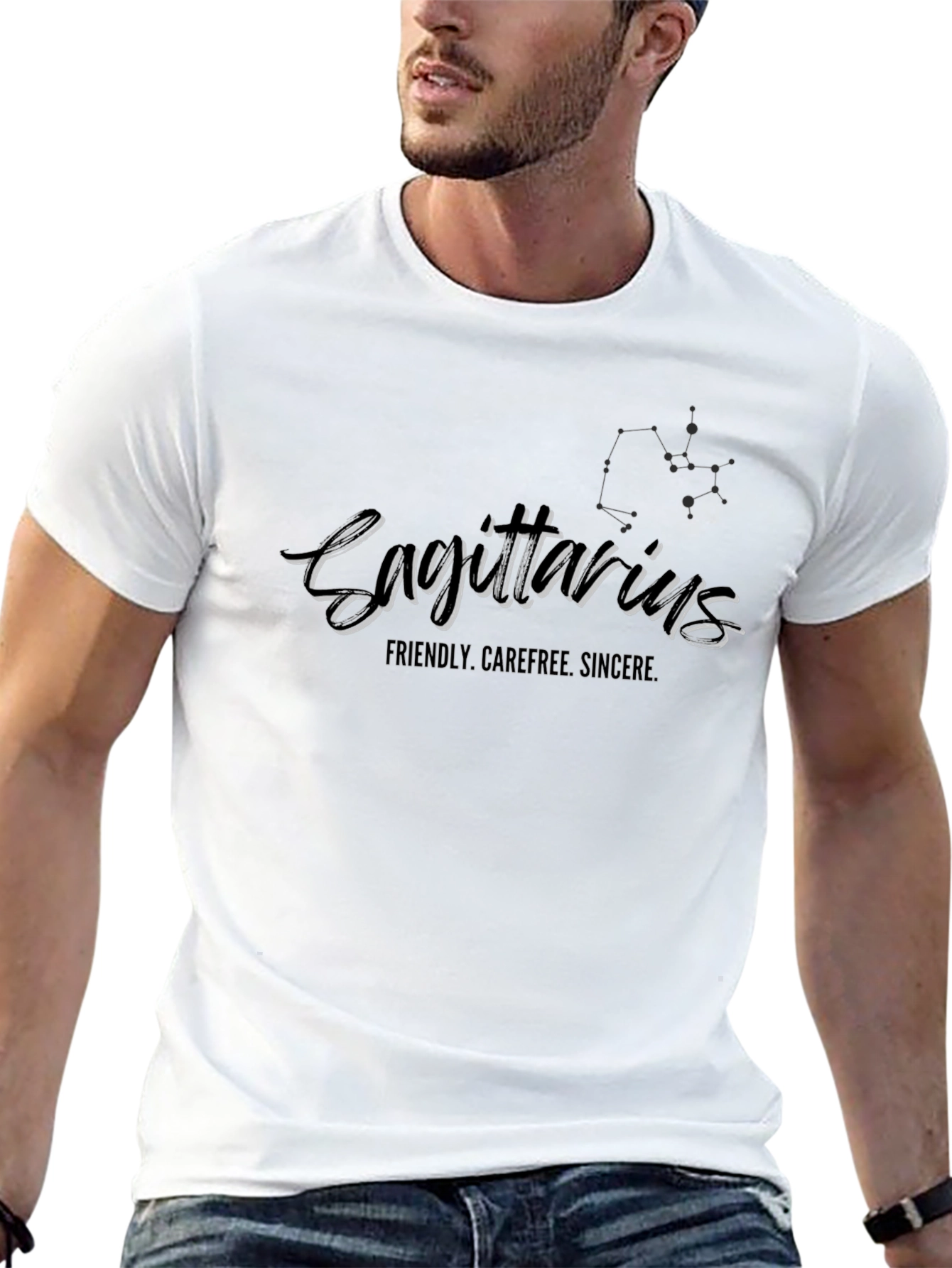 Sagittarius Zodiac Black T-Shirt for Men