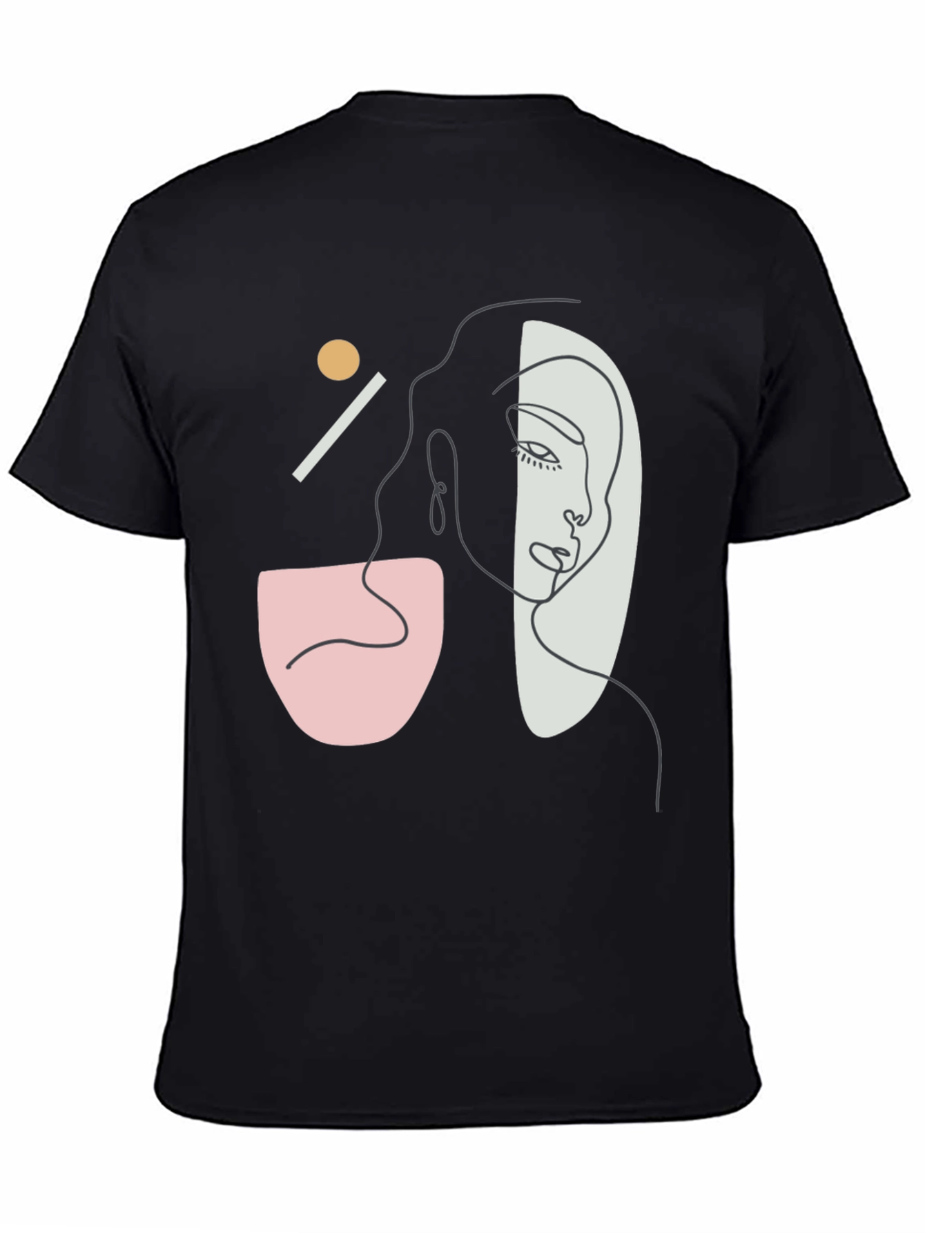 Abstract Face Graphic Tee - Modern Art T-Shirt