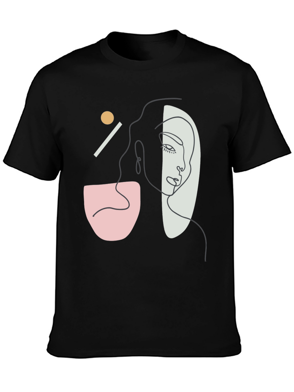 Abstract Face Graphic Tee - Modern Art T-Shirt