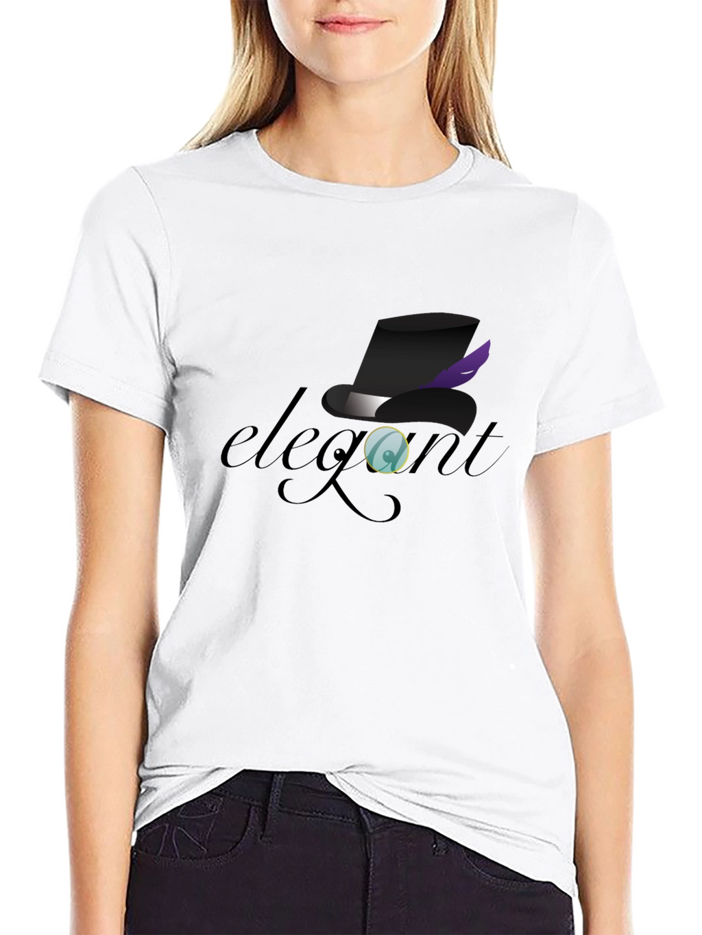 Elegant Top Hat Monocle Graphic T-Shirt