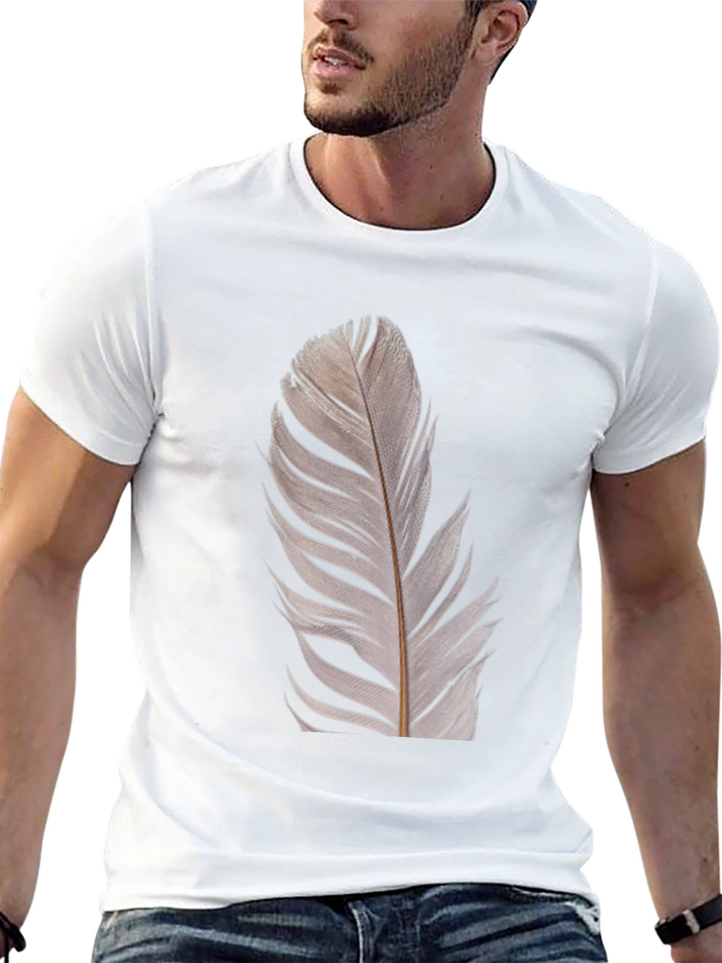 Feather Graphic Black T-Shirt | Modern Unisex Tee