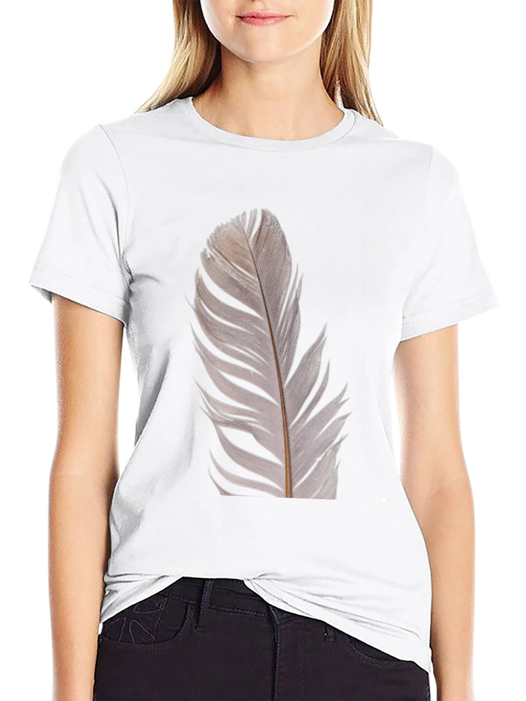 Feather Graphic Black T-Shirt | Modern Unisex Tee