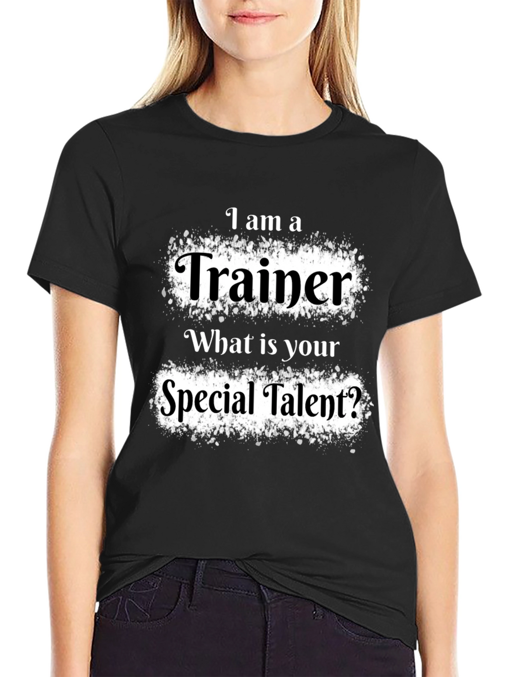 Trainer Special Talent Graphic Tee - Black Cotton T-Shirt