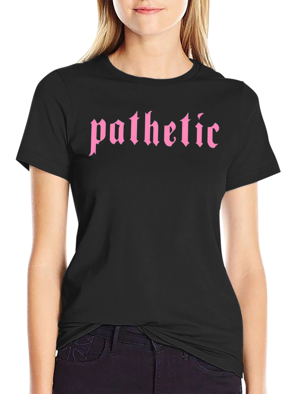Pathetic T-Shirt - Gothic Pink Text Tee