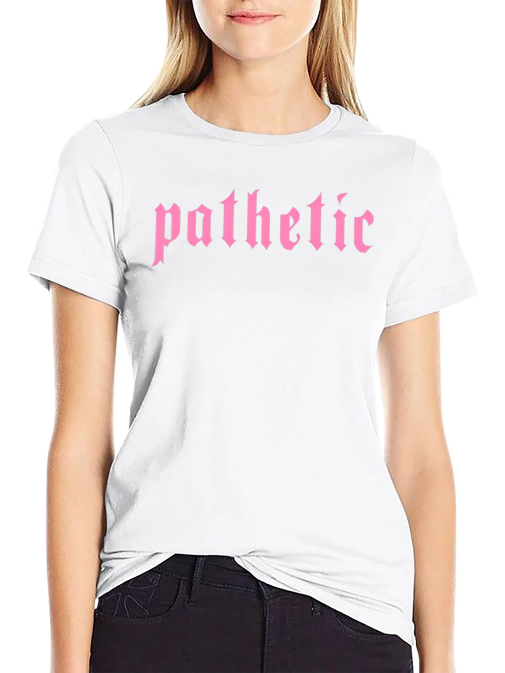 Pathetic T-Shirt - Gothic Pink Text Tee