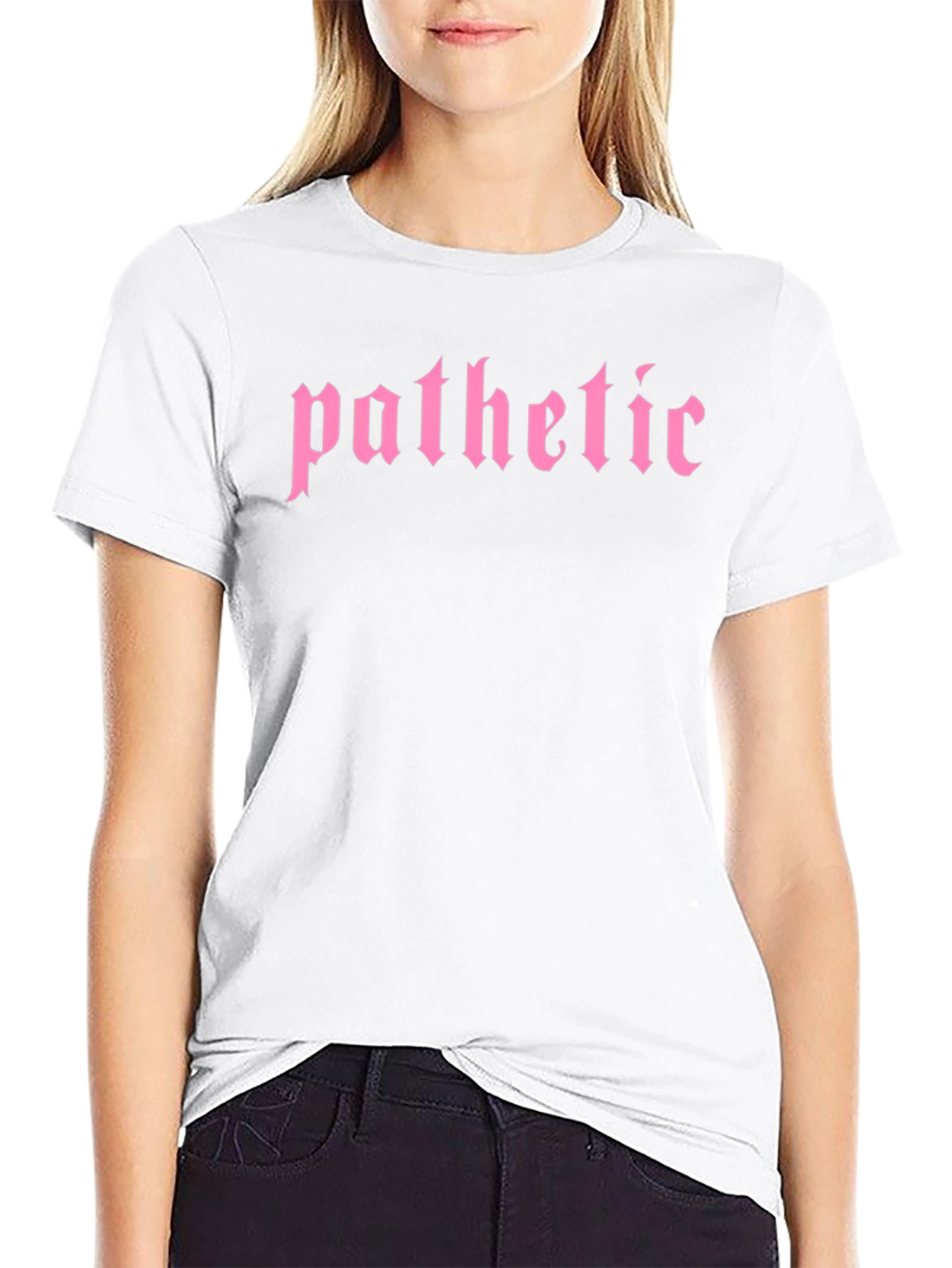 Pathetic T-Shirt - Gothic Pink Text Tee