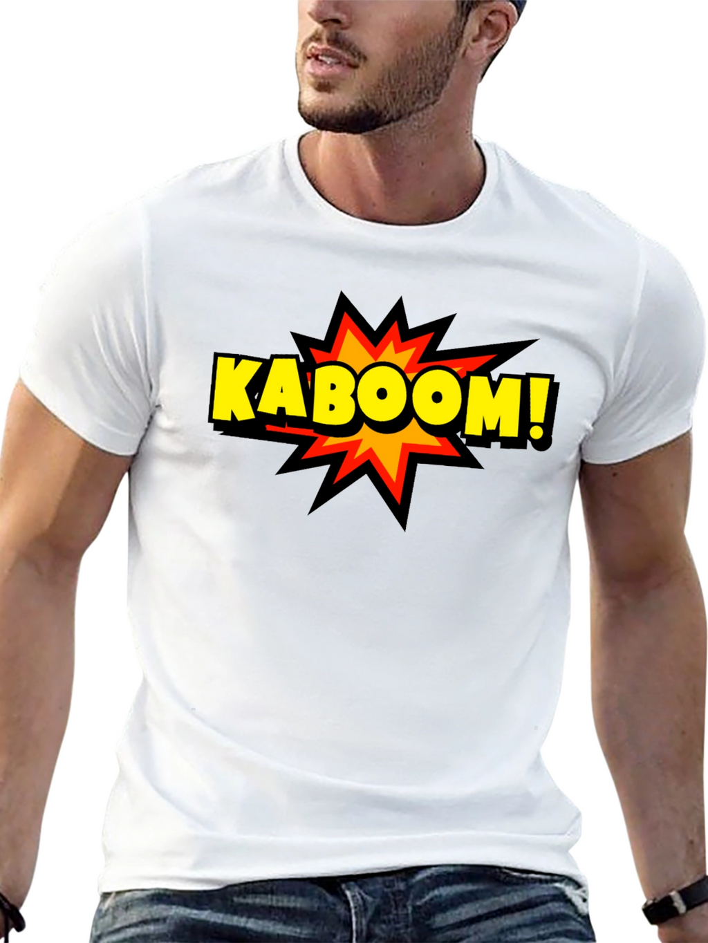 Kaboom! Graphic Print Black T-Shirt