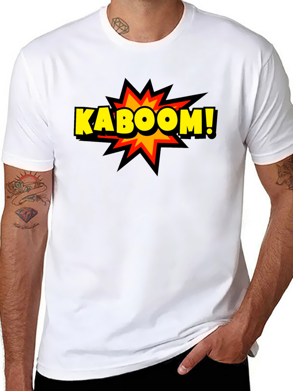 Kaboom! Graphic Print Black T-Shirt