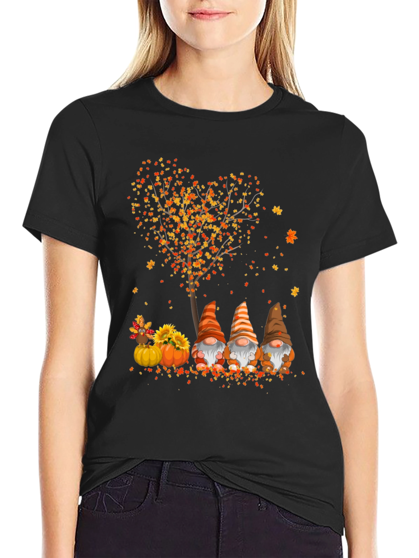 Fall Gnomes Thanksgiving T-Shirt - Cute Autumn Design
