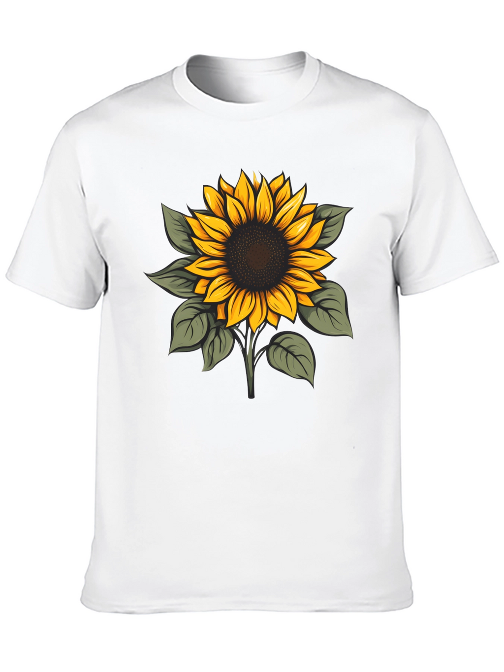 Sunflower Graphic Print Black T-Shirt