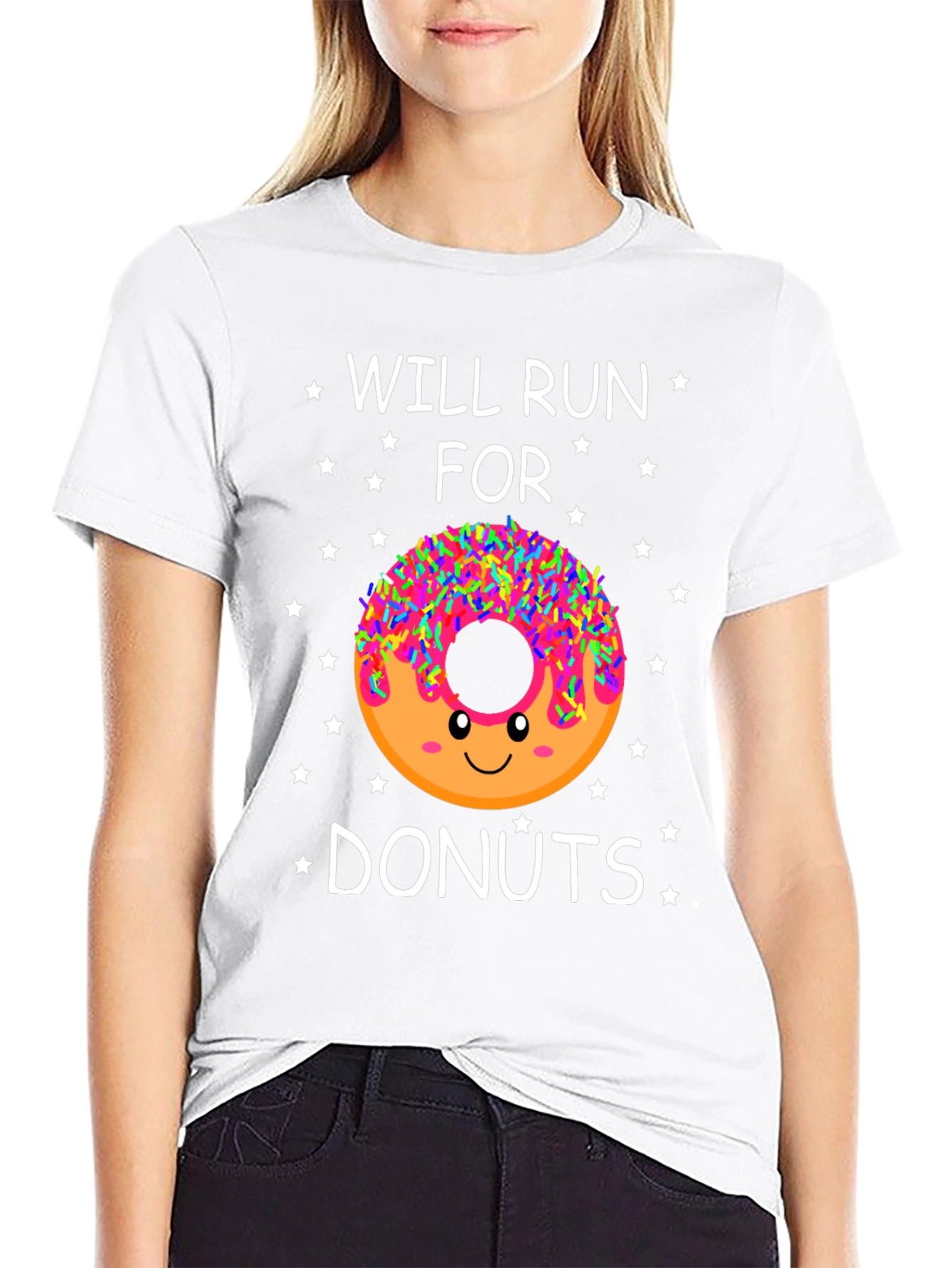 Will Run for Donuts T-Shirt - Funny Dessert Lover Tee