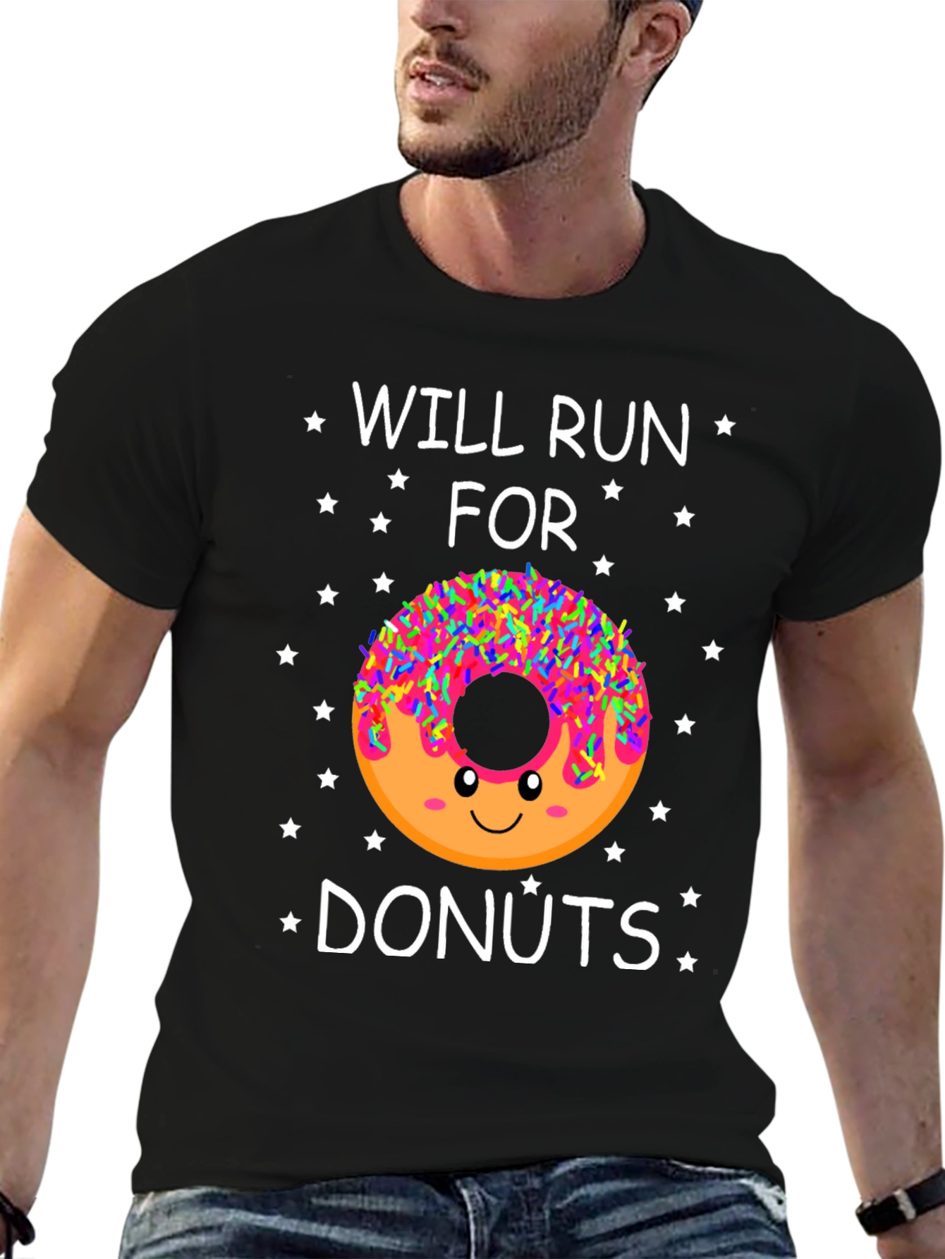 Will Run for Donuts T-Shirt - Funny Dessert Lover Tee