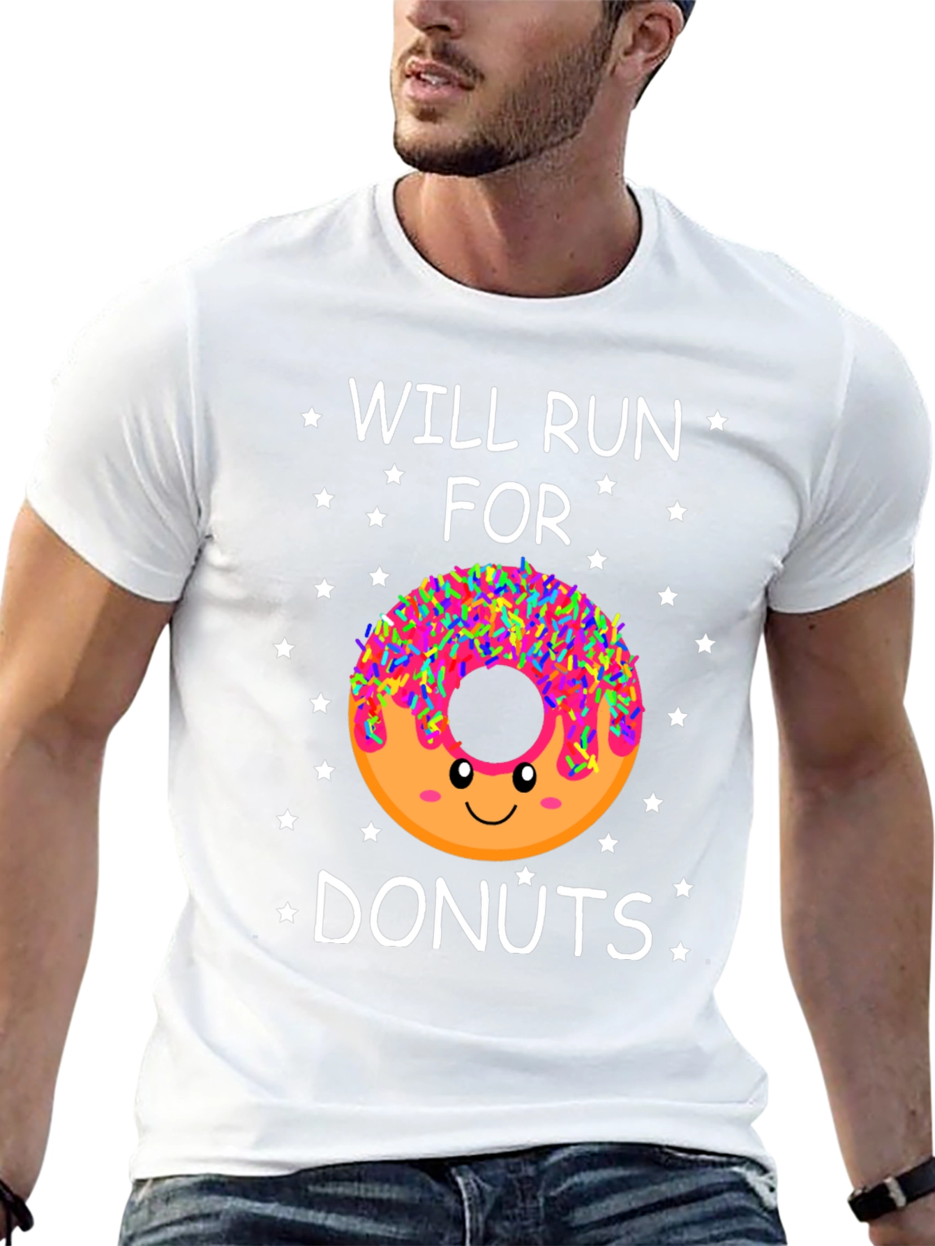 Will Run for Donuts T-Shirt - Funny Dessert Lover Tee