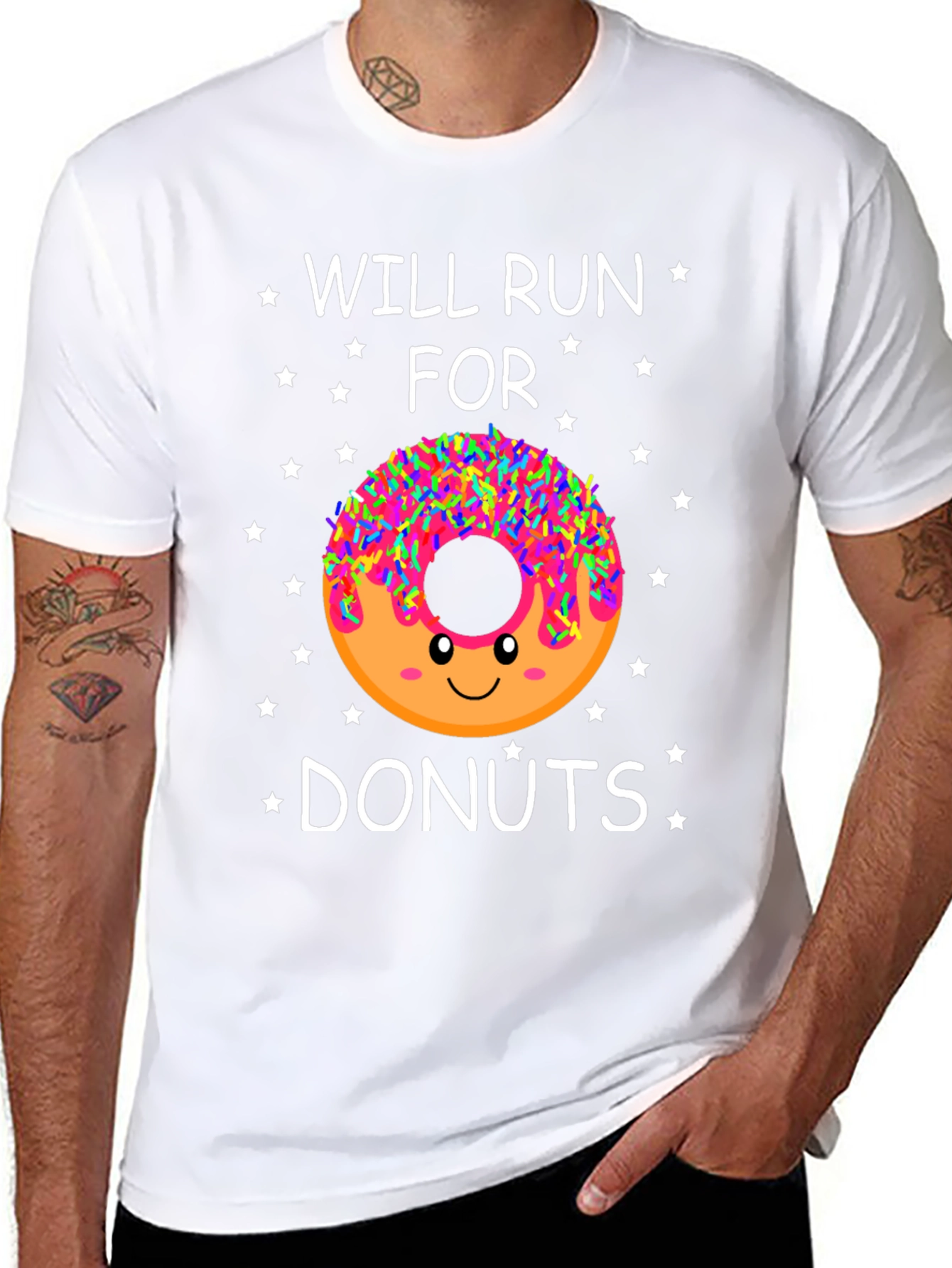 Will Run for Donuts T-Shirt - Funny Dessert Lover Tee