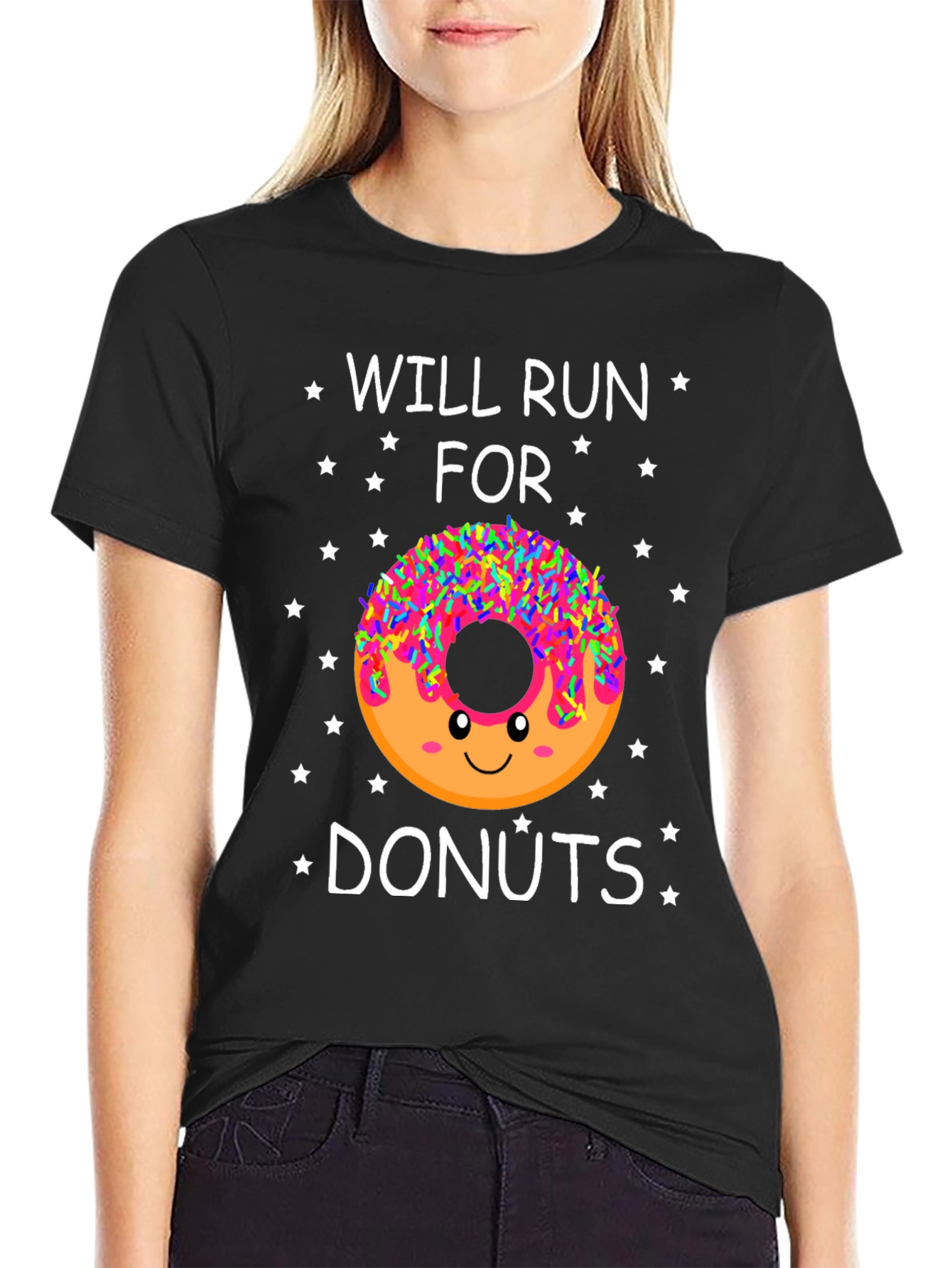 Will Run for Donuts T-Shirt - Funny Dessert Lover Tee